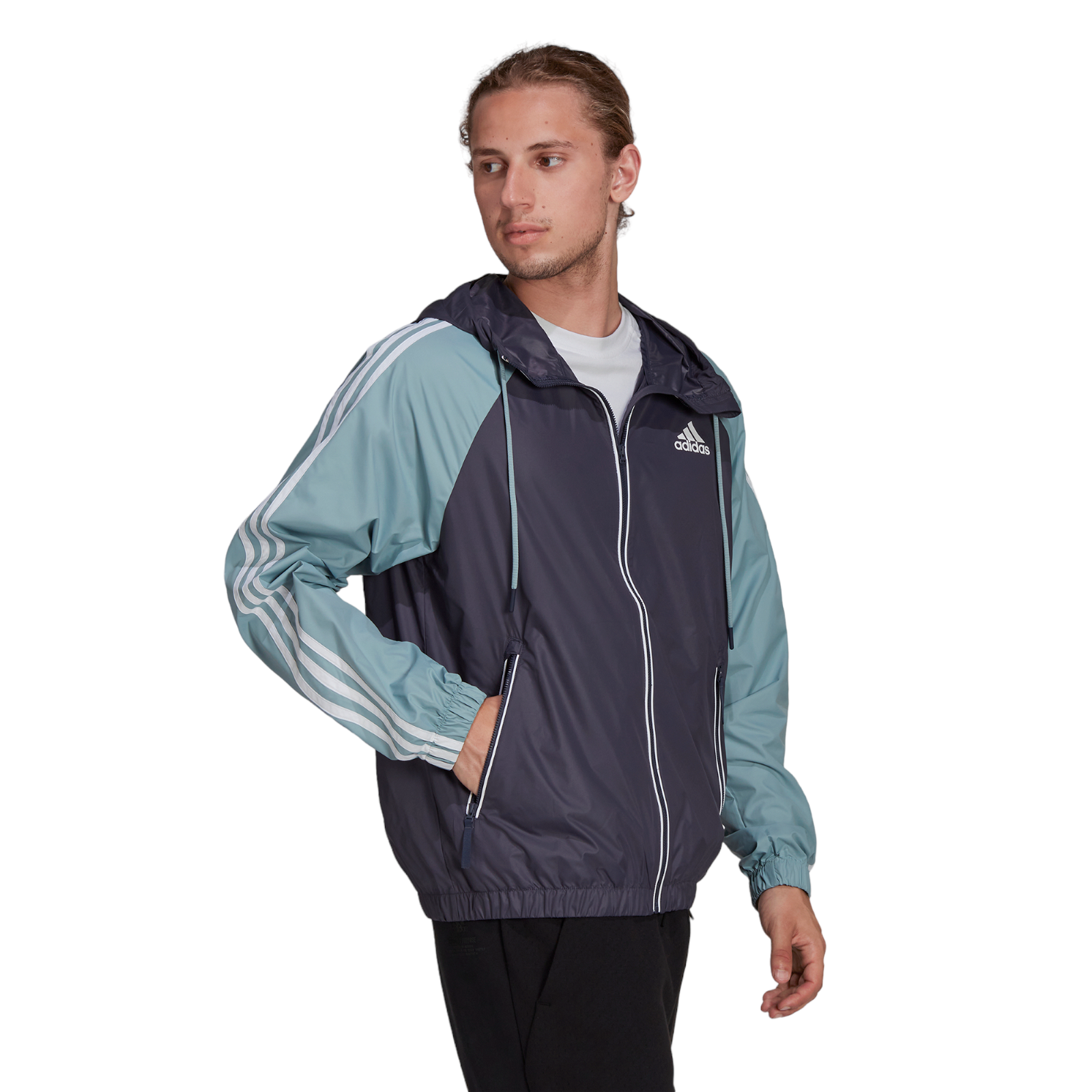 adidas BSC 3-Stripes Wind Jacket - Blue - ViaductClothing - -