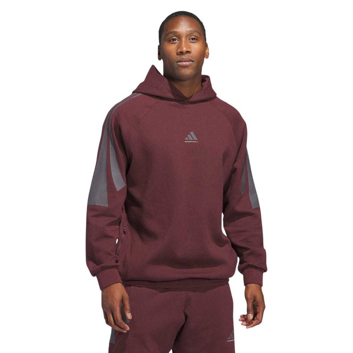 adidas Basketball Spacer Hoodie - Burgundy