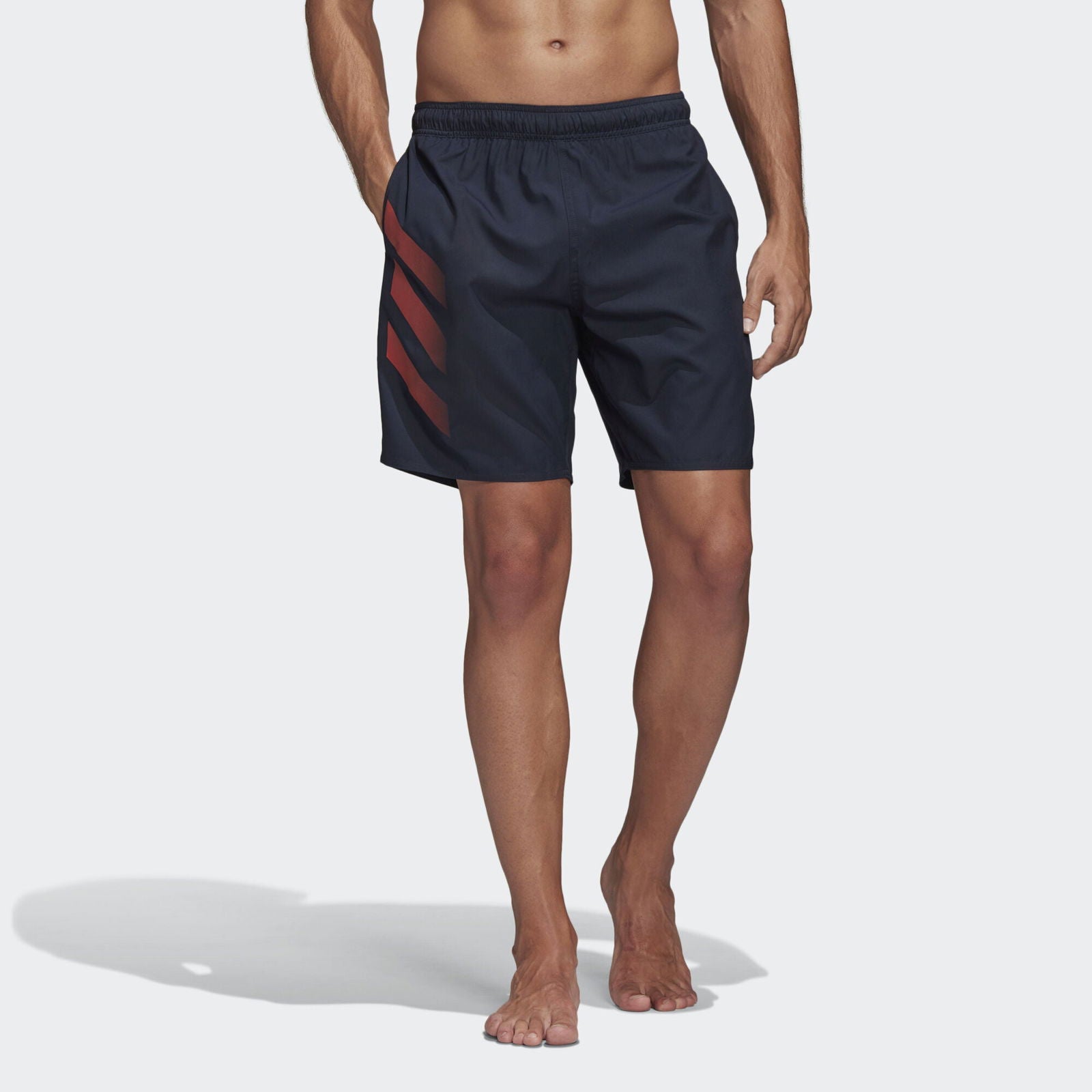 adidas Bold 3-Stripes CLX Swim Mens Shorts - Legend Ink - ViaductClothing - -
