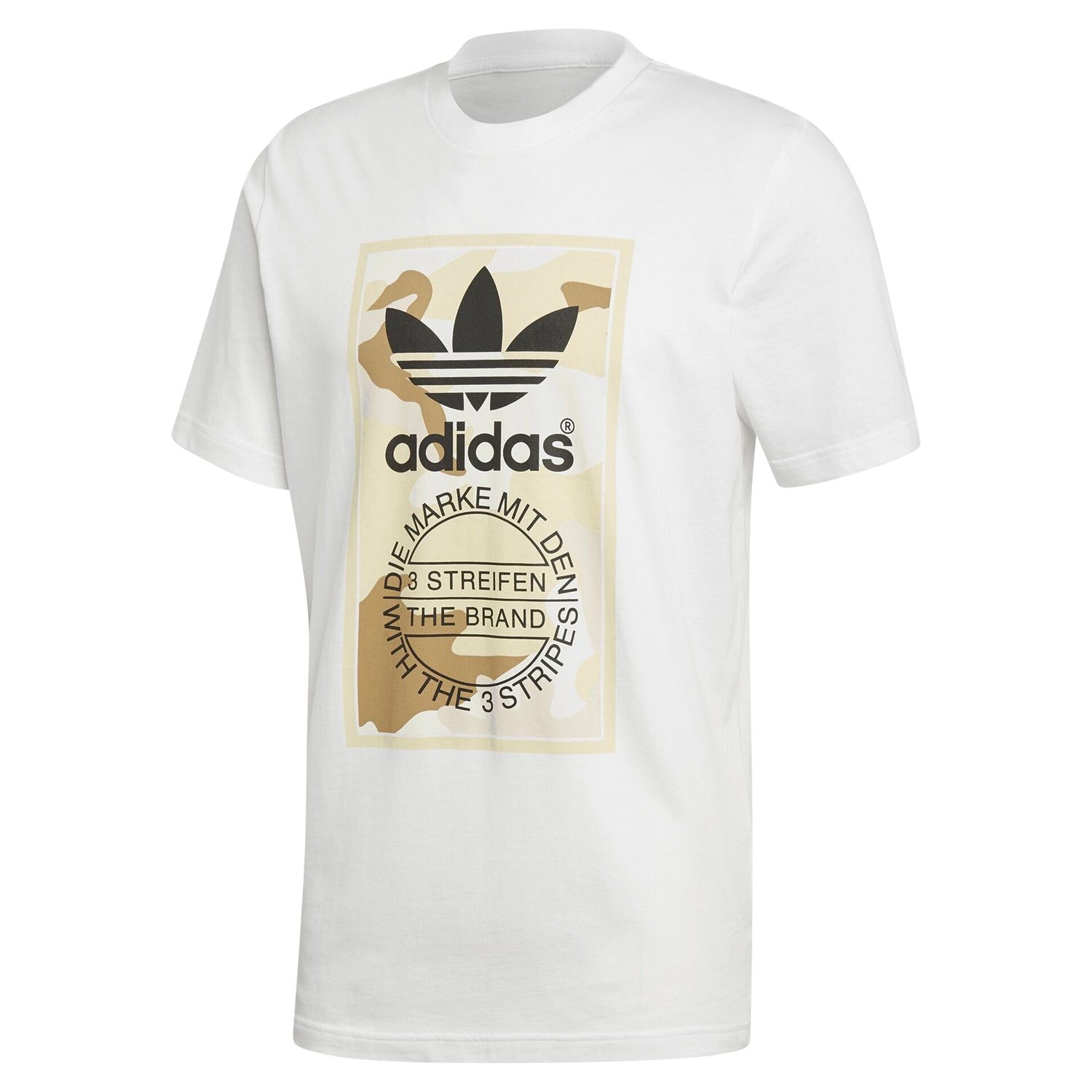 adidas Camouflage Tongue Label T-Shirt - White - ViaductClothing - -