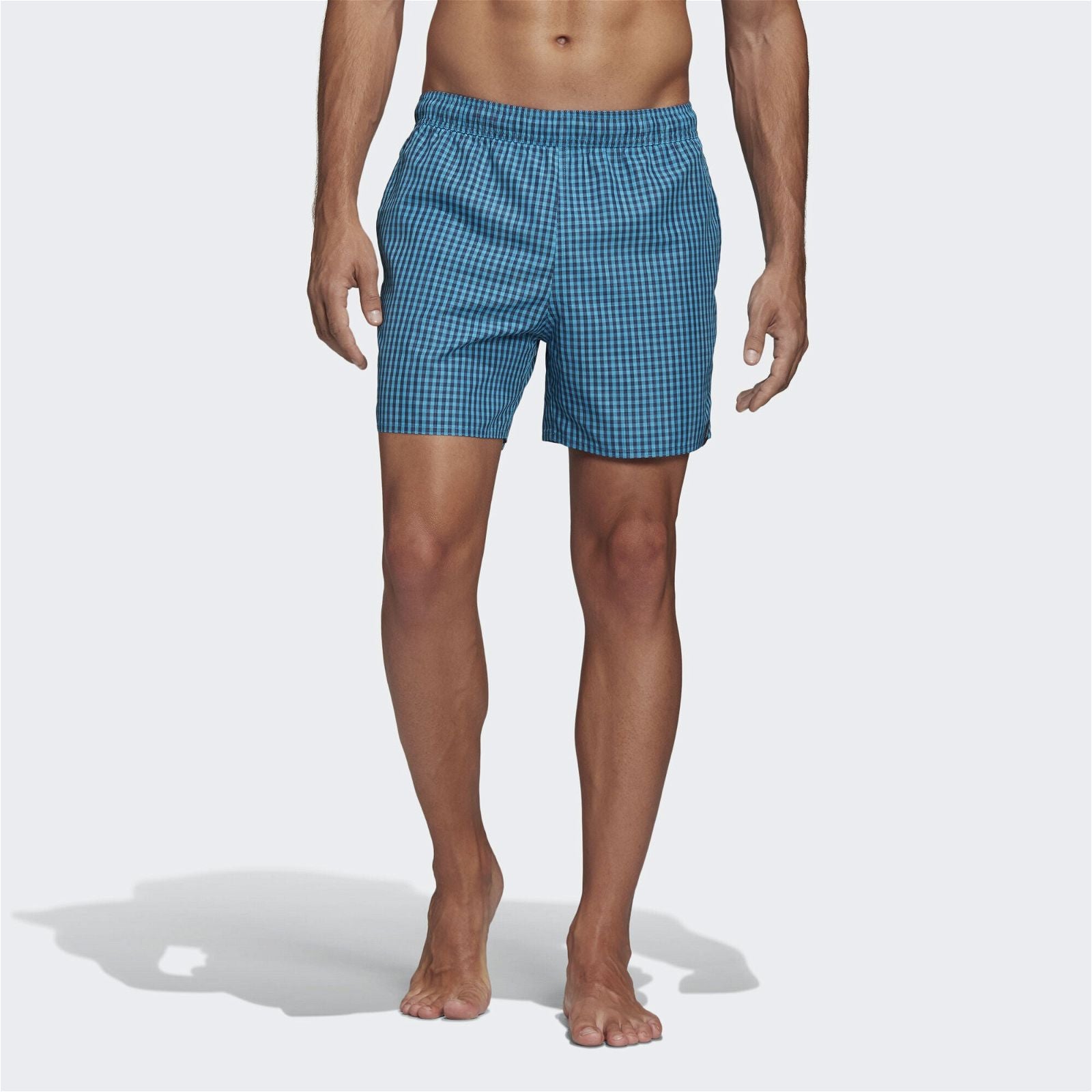 adidas Check CLX Swim Shorts - Shock Cyan Blue - ViaductClothing - -
