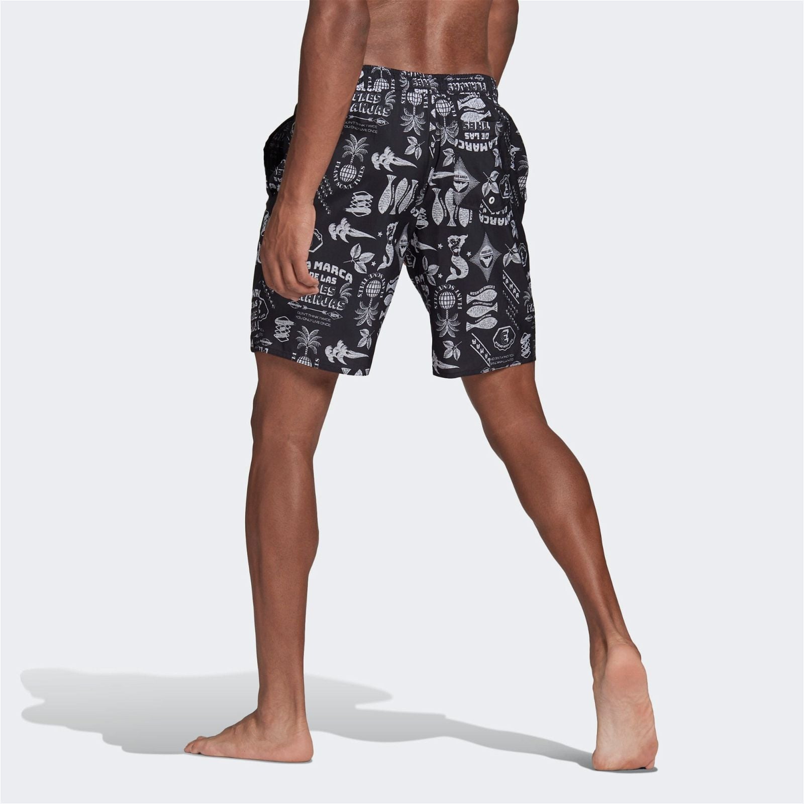 adidas Classic-Length Graphic Swim Shorts - Black - ViaductClothing - -