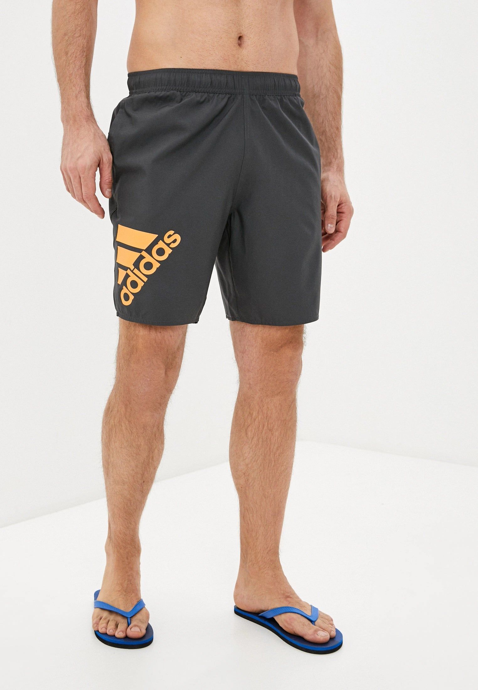 adidas Classic-Length Logo Swim Shorts - Black - ViaductClothing - -