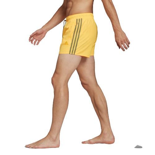 adidas Classic 3 Stripes Swim Shorts - Yellow - ViaductClothing - -