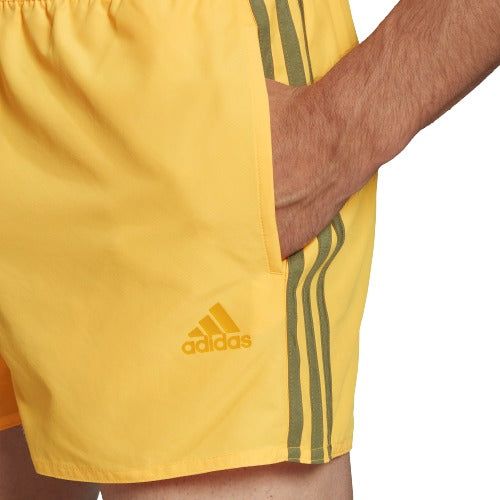 adidas Classic 3 Stripes Swim Shorts - Yellow - ViaductClothing - -