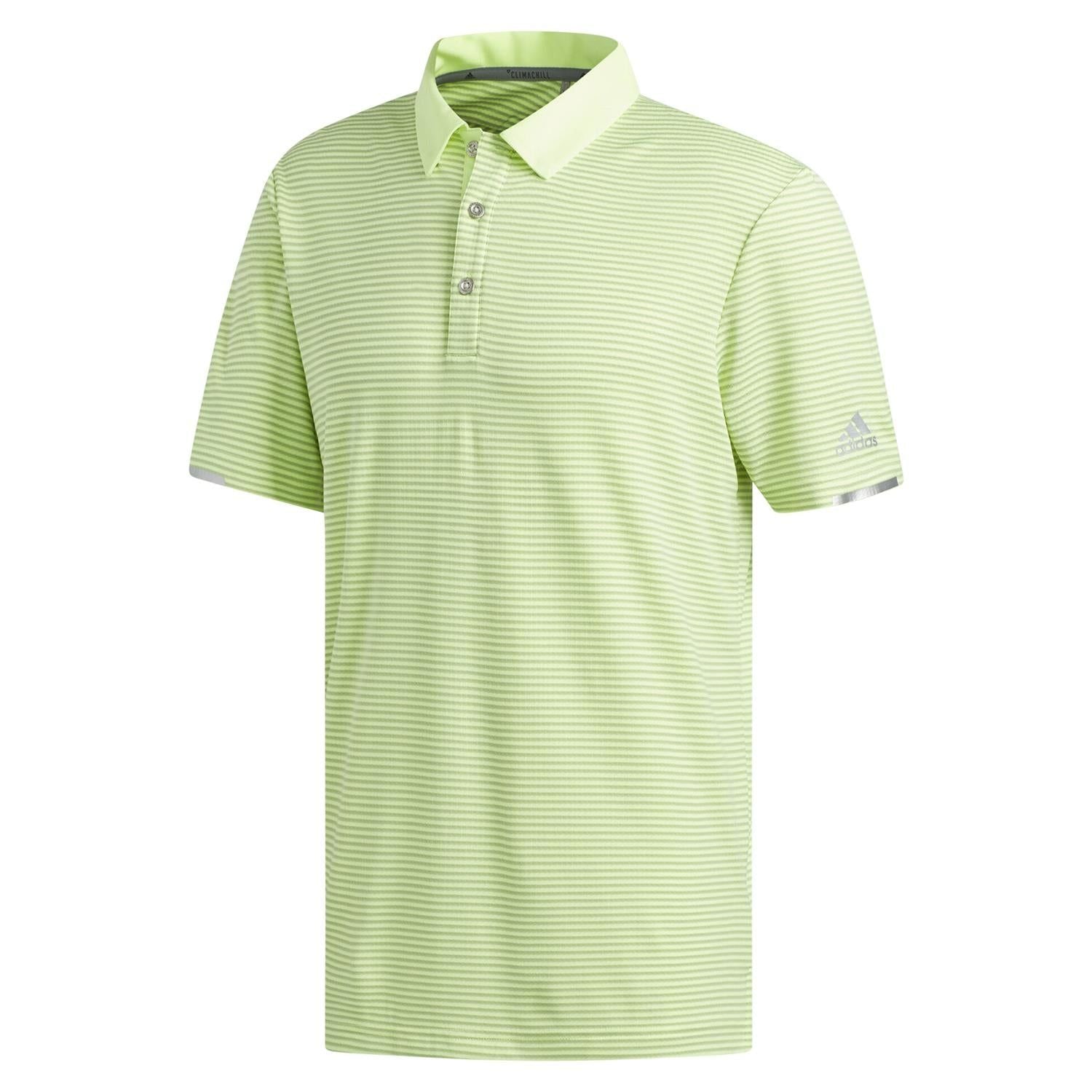 adidas Climachill Tonal Stripe Polo Shirt - Yellow - ViaductClothing - -