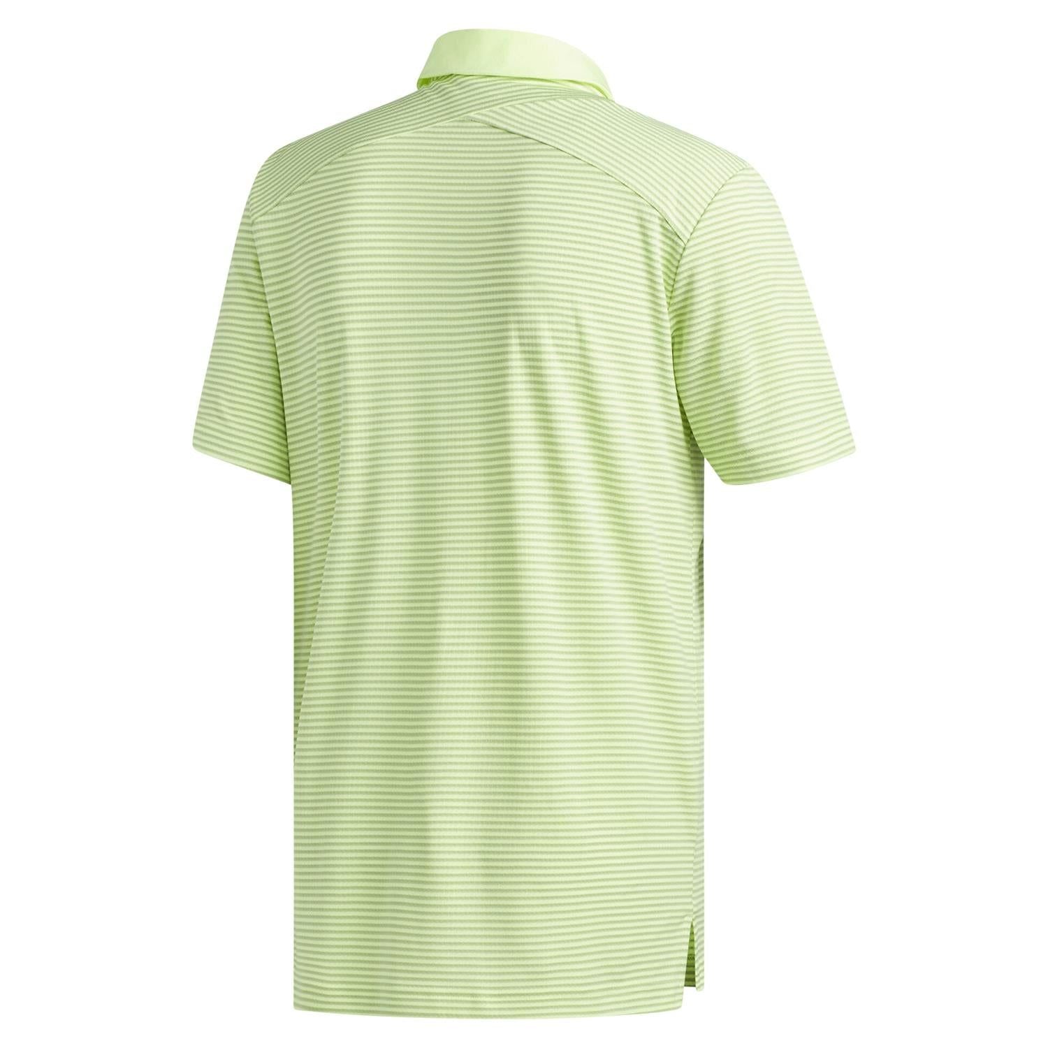 adidas Climachill Tonal Stripe Polo Shirt - Yellow - ViaductClothing - -