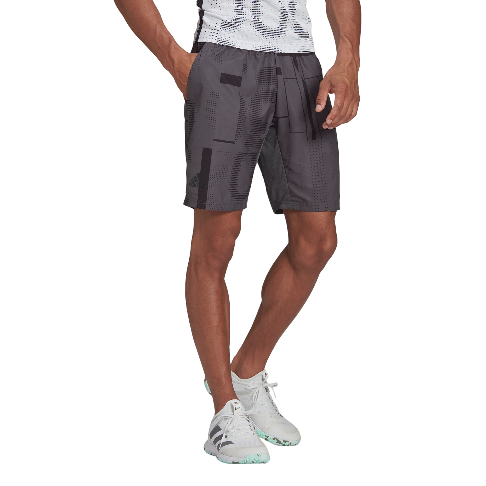 adidas Club Graphic Tennis Shorts - Grey - ViaductClothing - -