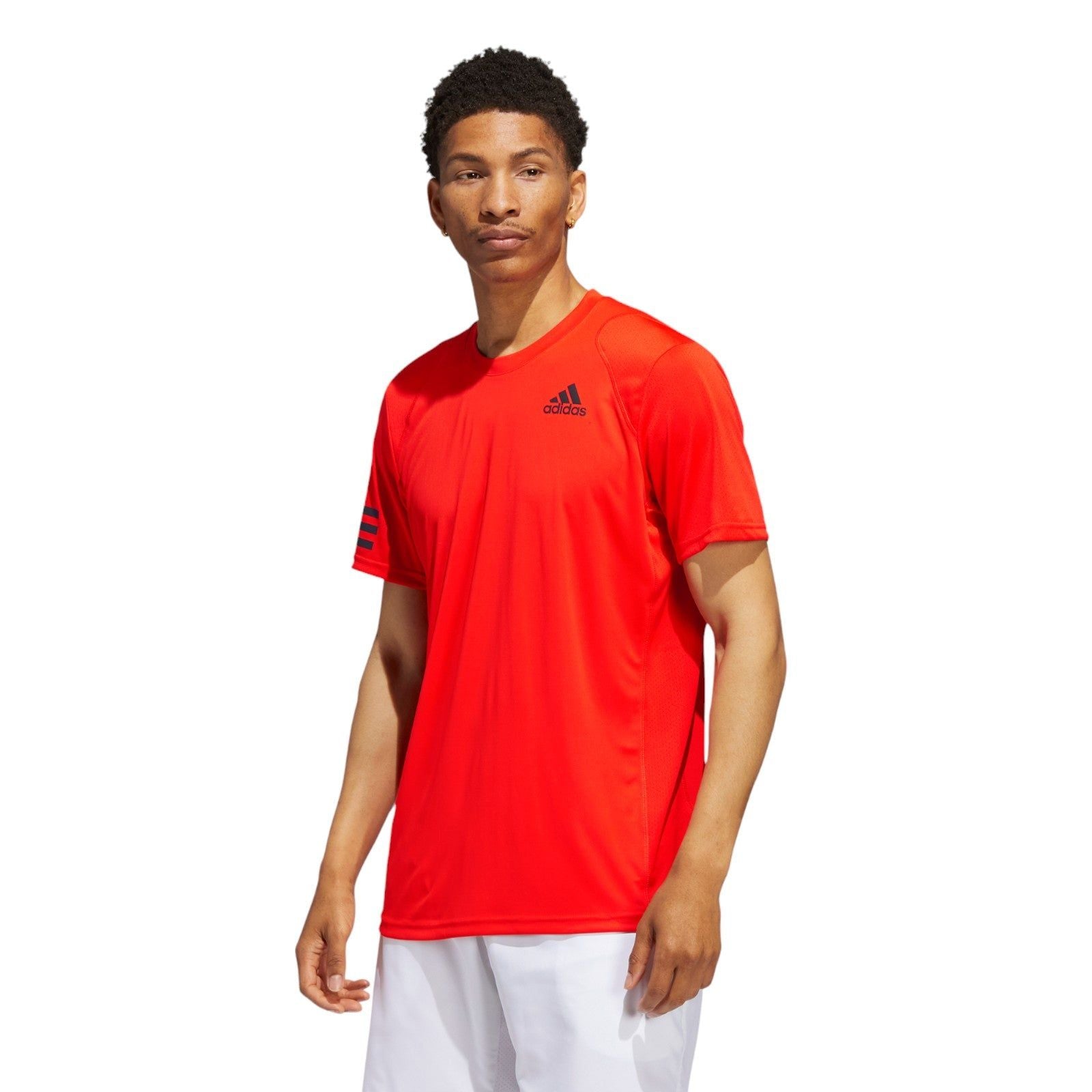 adidas Club Tennis 3-Stripes Tee - Bold Orange - ViaductClothing - -