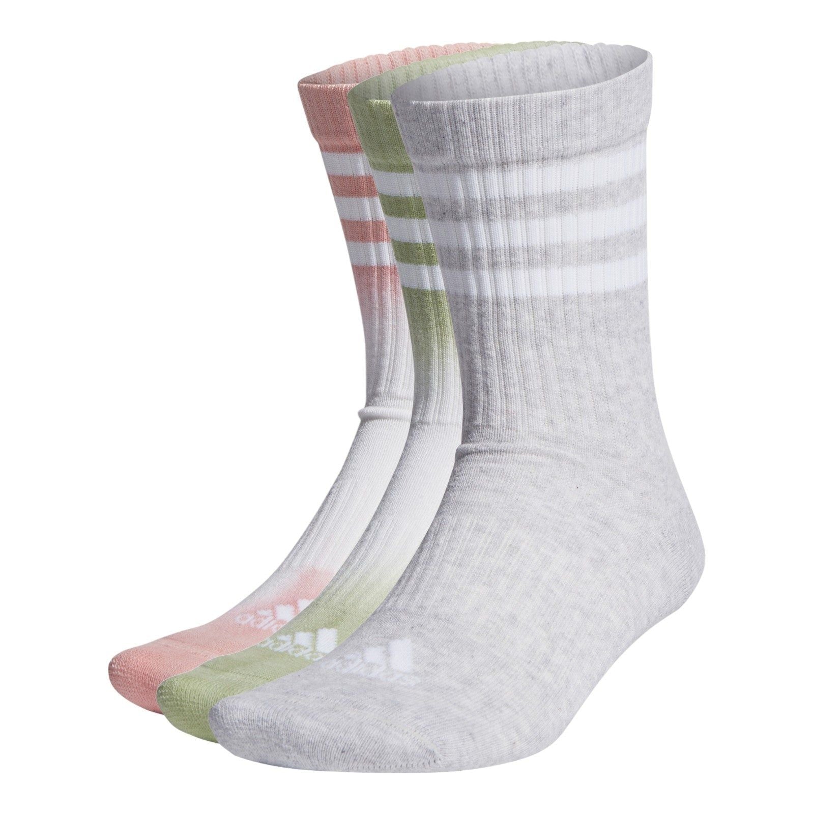 adidas Dip-Dyed 3-Stripes Cushioned Crew Socks 3 Pairs - ViaductClothing - -