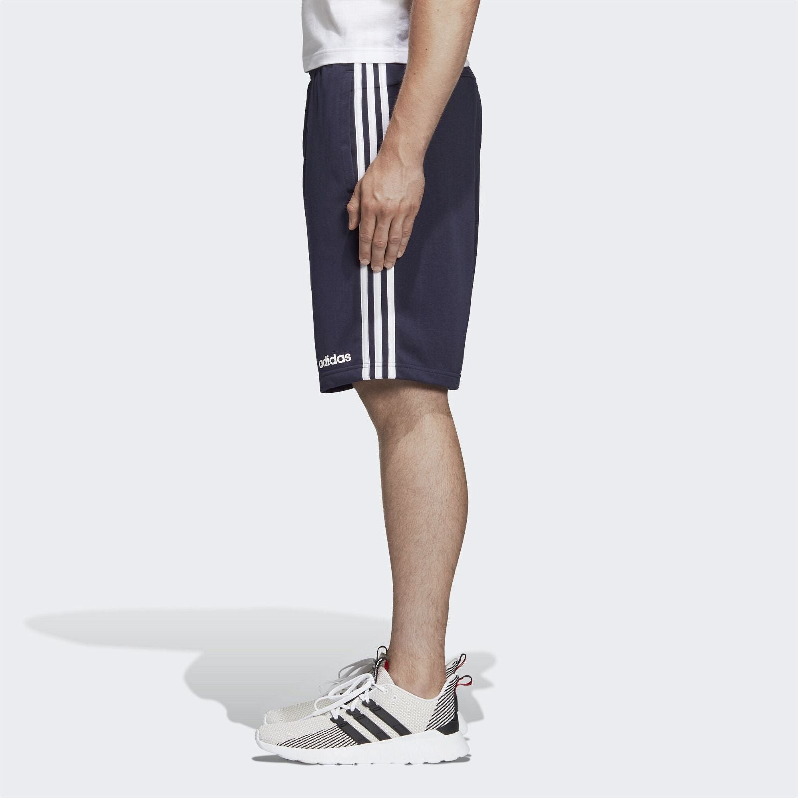 adidas Essentials 3-Stripes French Terry Shorts - Navy - ViaductClothing - -