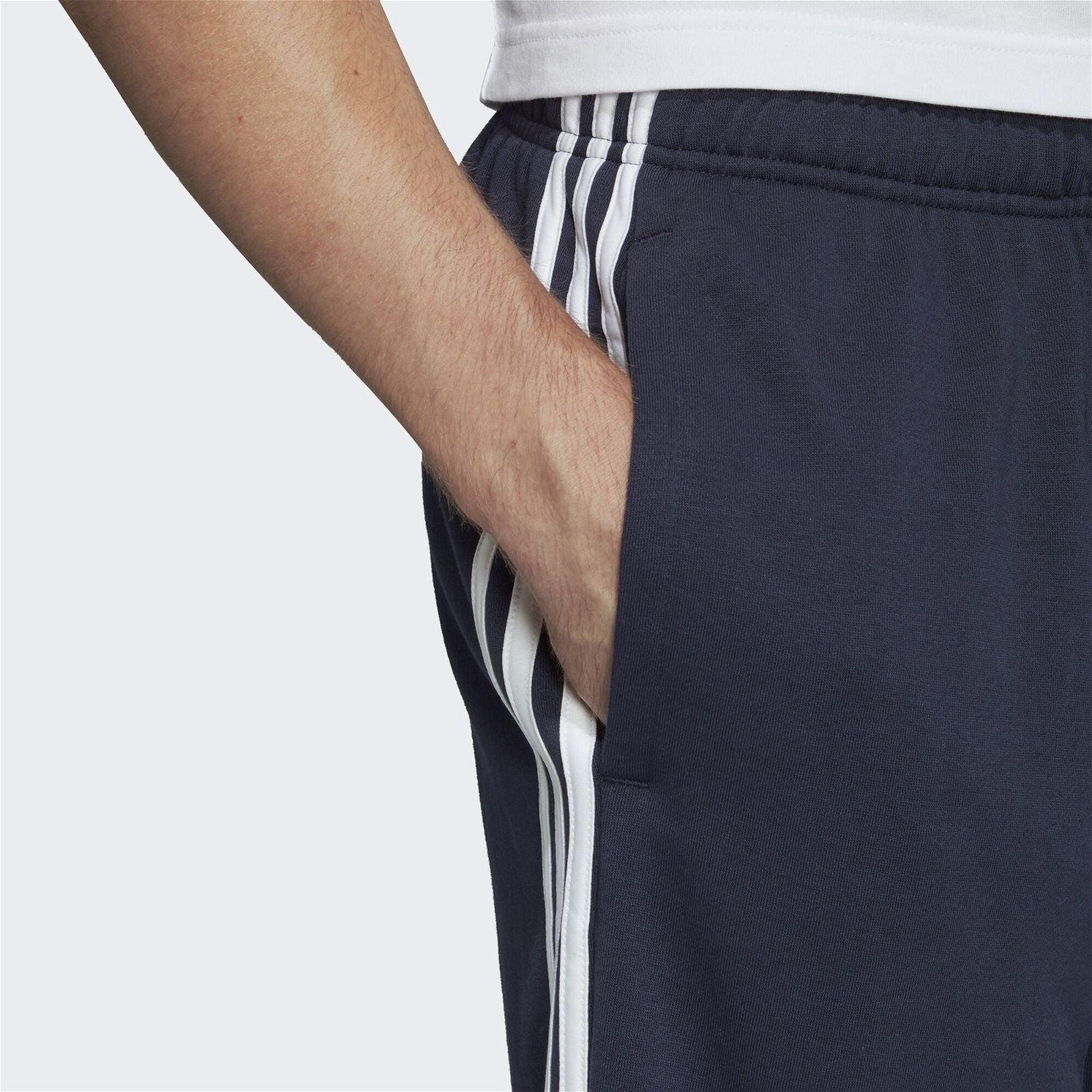 adidas Essentials 3-Stripes French Terry Shorts - Navy - ViaductClothing - -