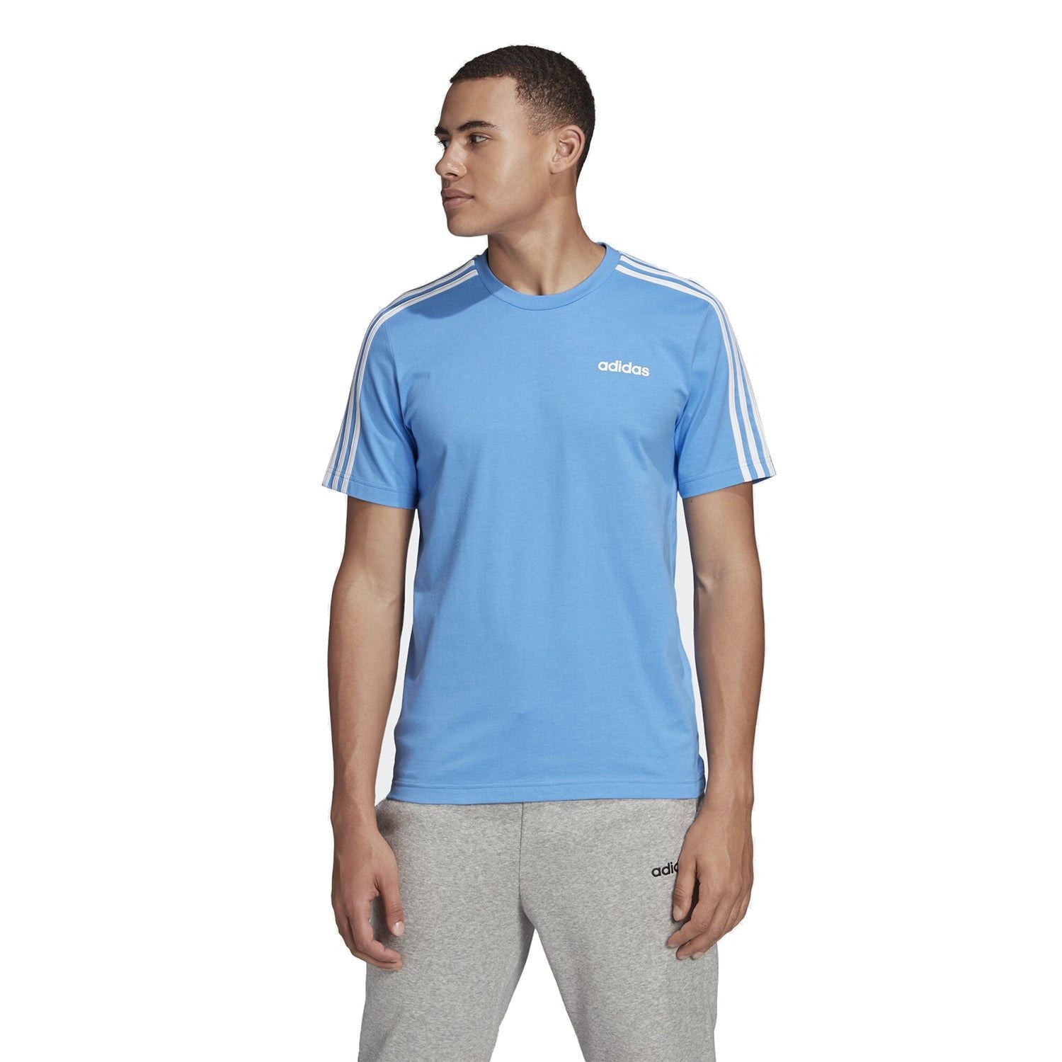 adidas Essentials 3-Stripes T-Shirt - Blue - ViaductClothing - -