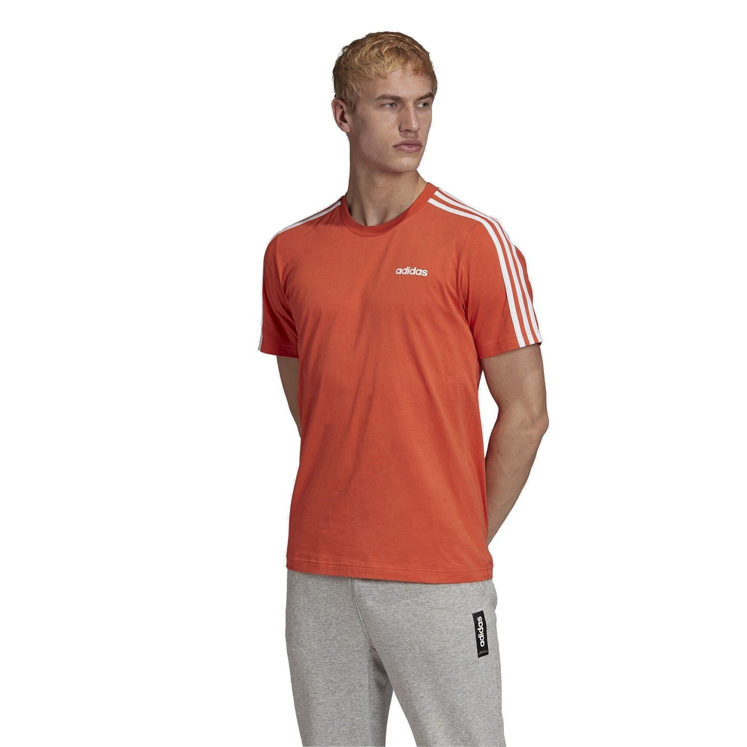 adidas Essentials 3-Stripes Tee - Orange - ViaductClothing - -