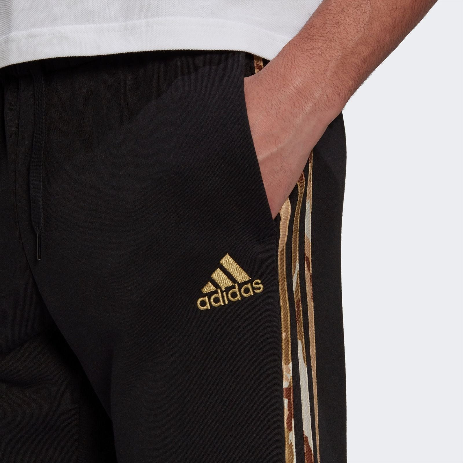 adidas Essentials Camouflage Pants - Black - ViaductClothing - -