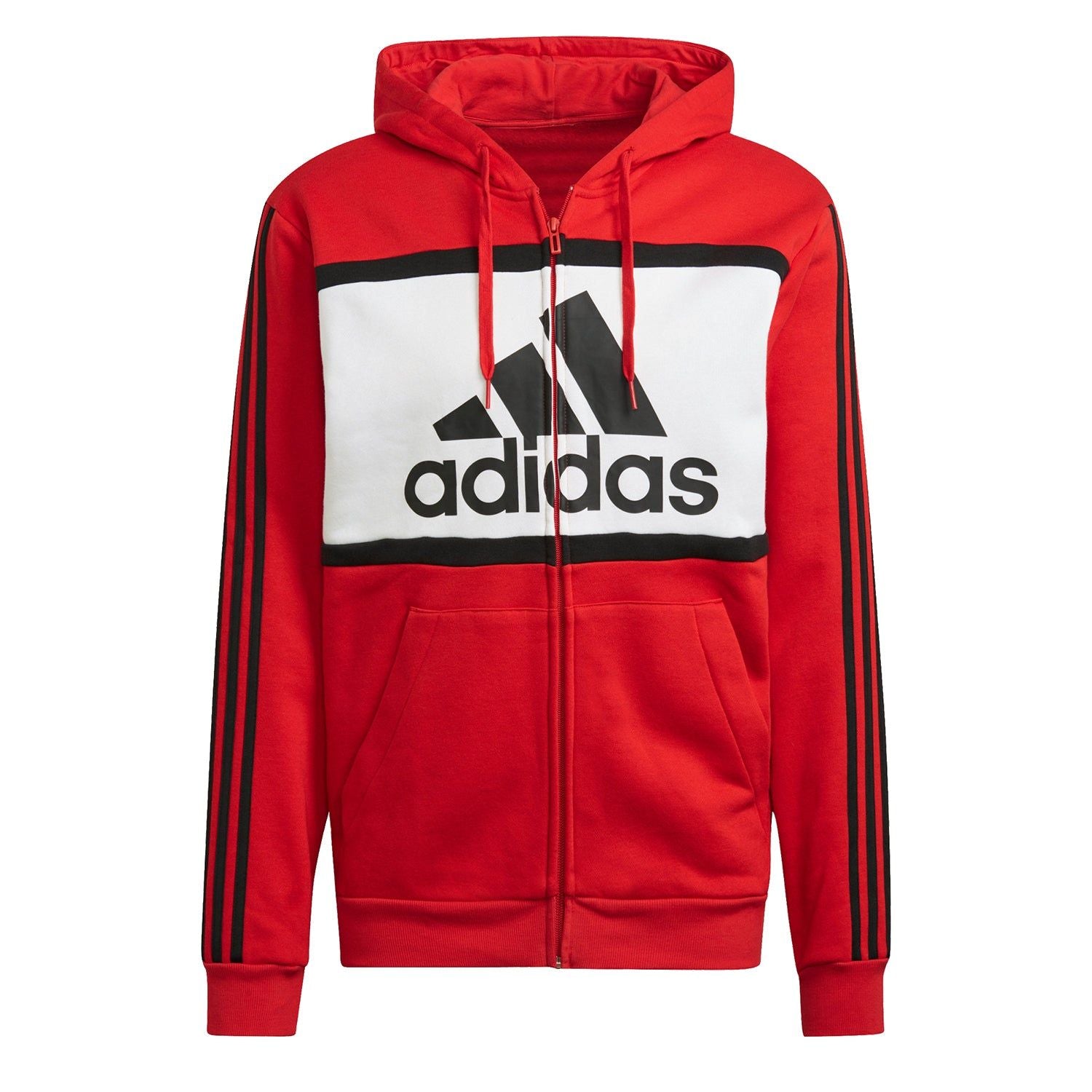adidas Essentials Colorblock Logo Hoodie - Red - ViaductClothing - -