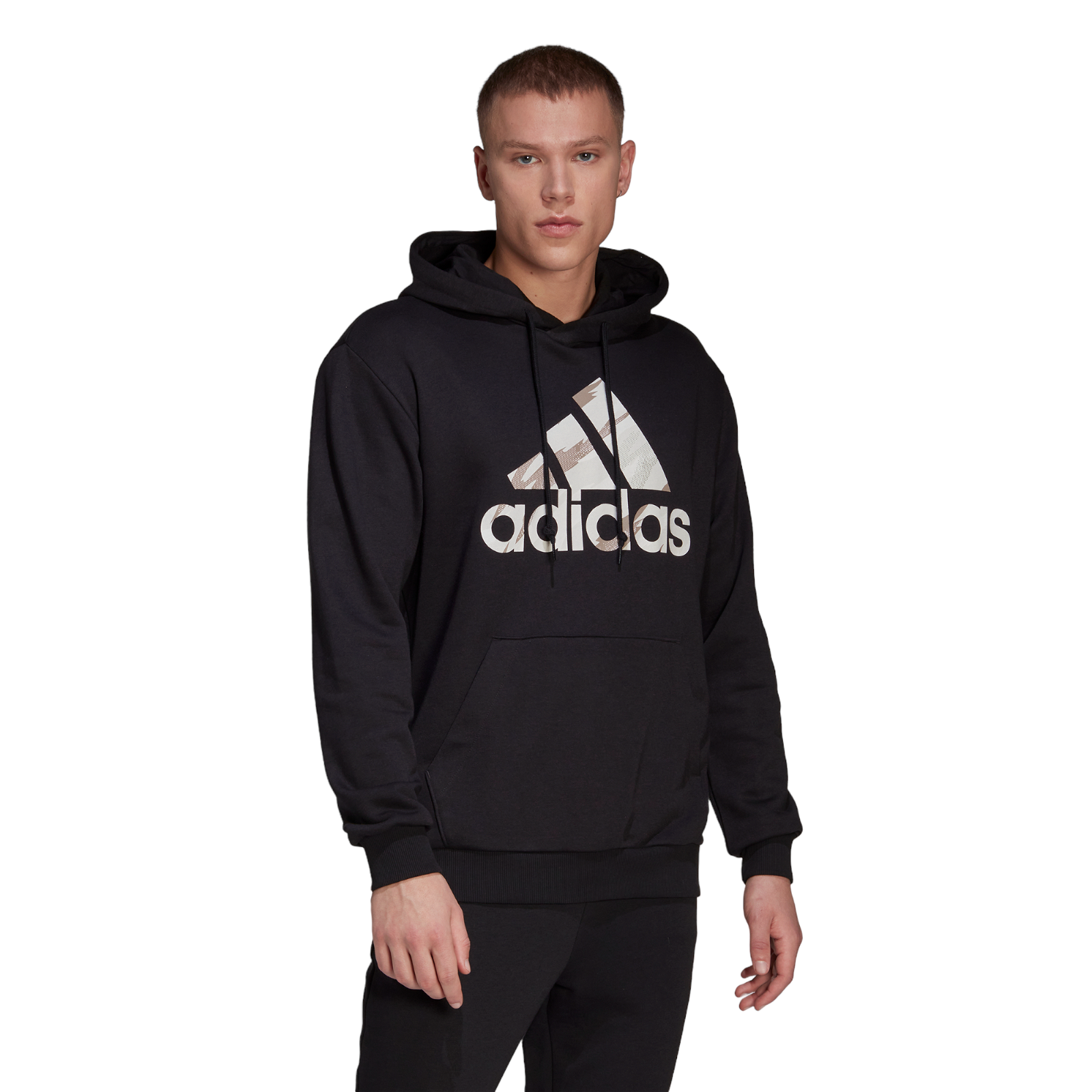 adidas Essentials French Terry Camo-Print Hoodie - Black - ViaductClothing - -