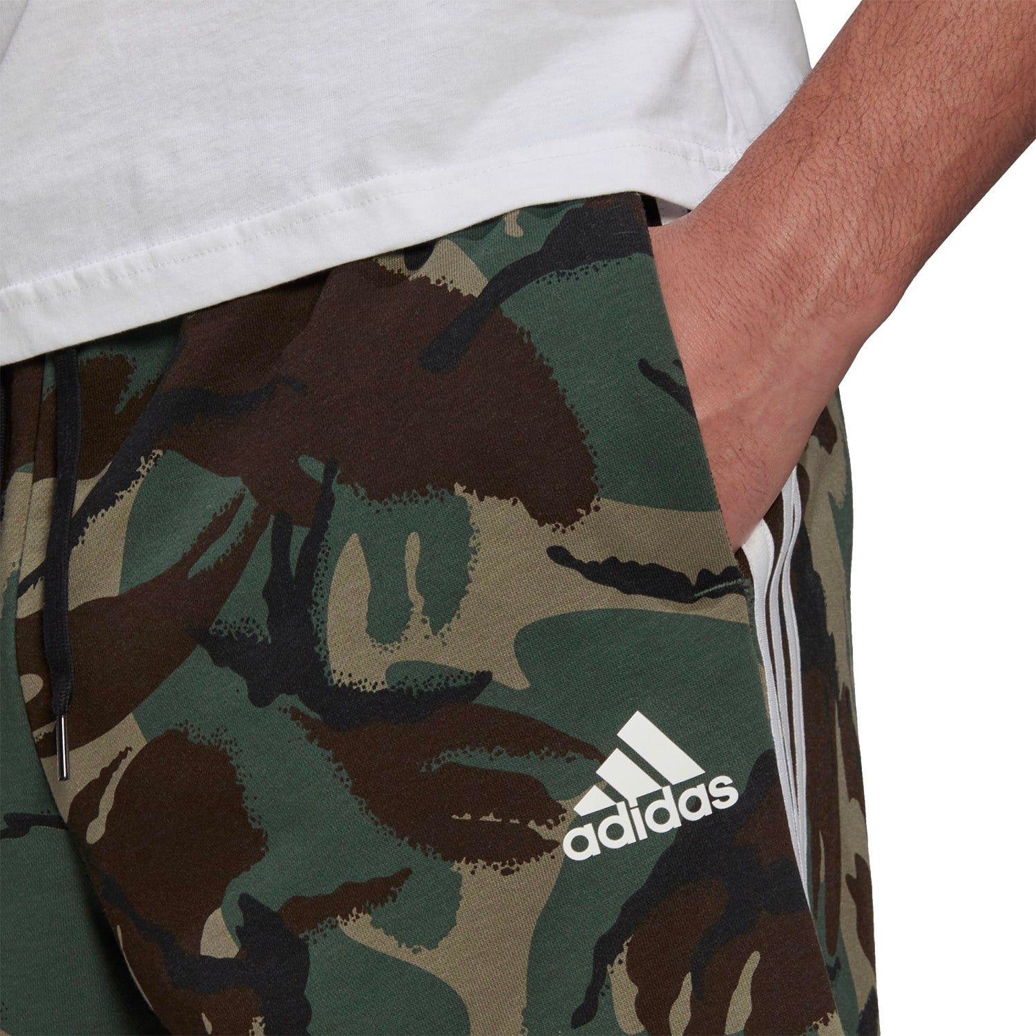 adidas Essentials French Terry Camouflage Shorts - Green - ViaductClothing - -