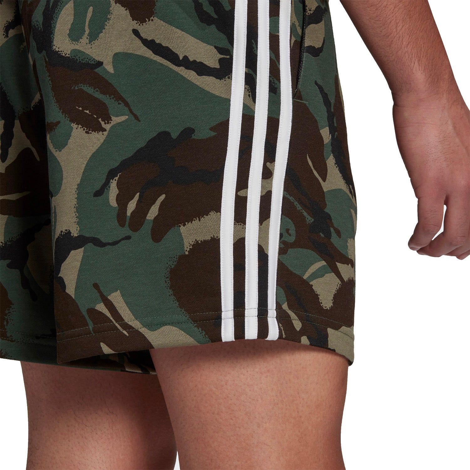 adidas Essentials French Terry Camouflage Shorts - Green - ViaductClothing - -