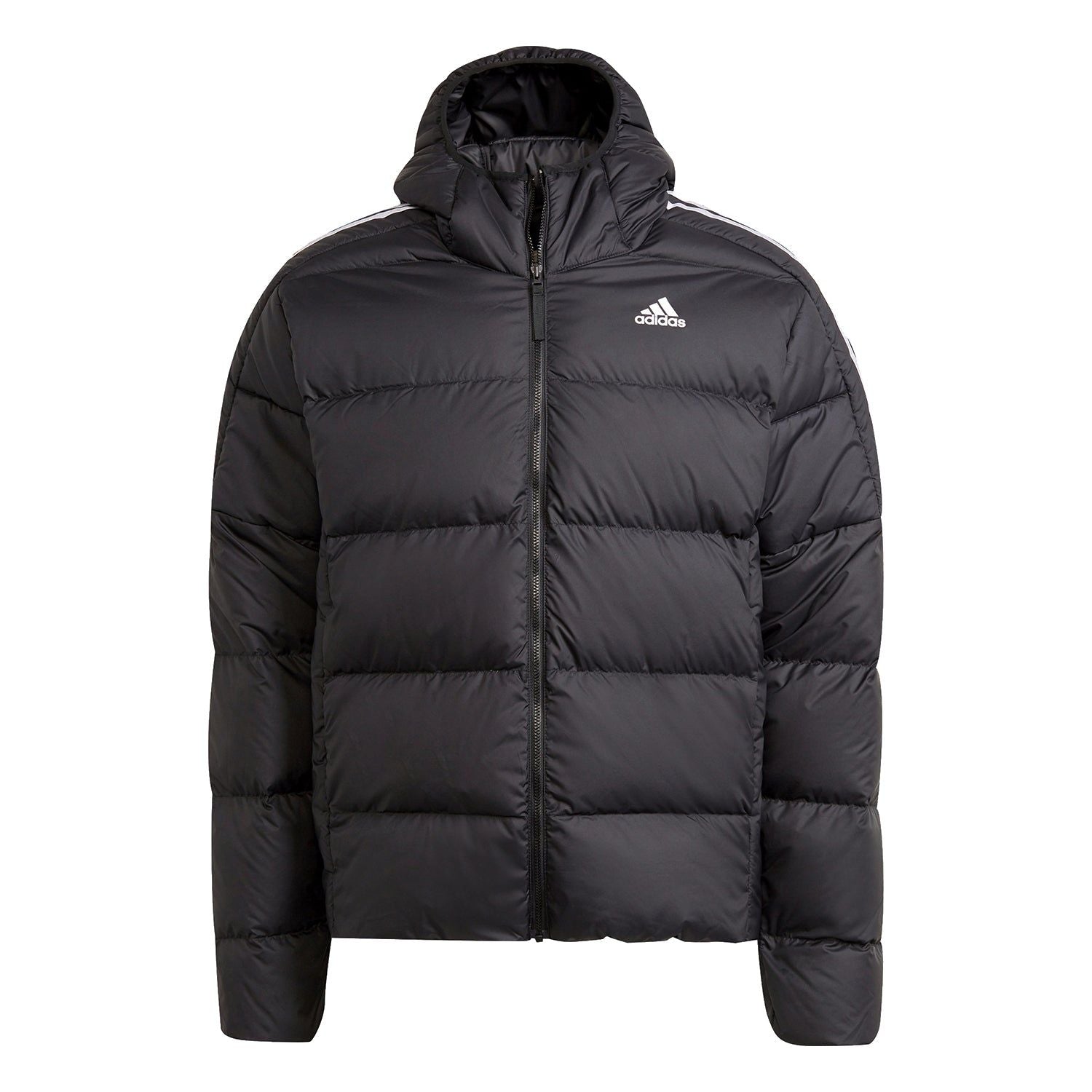 adidas Essentials Midweight Down Hooded Jacket - Black - ViaductClothing - -