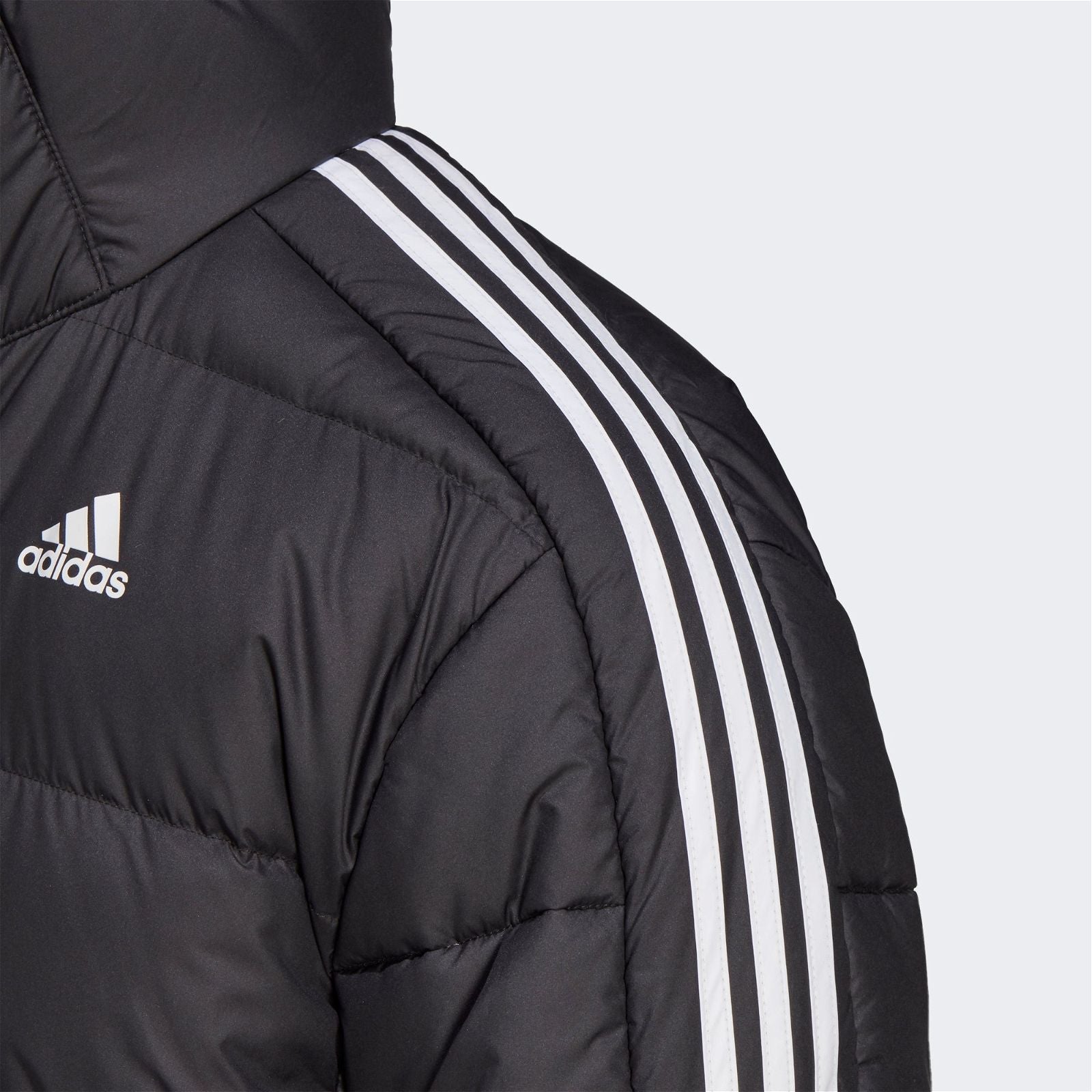 adidas Essentials Midweight Down Hooded Jacket - Black - ViaductClothing - -