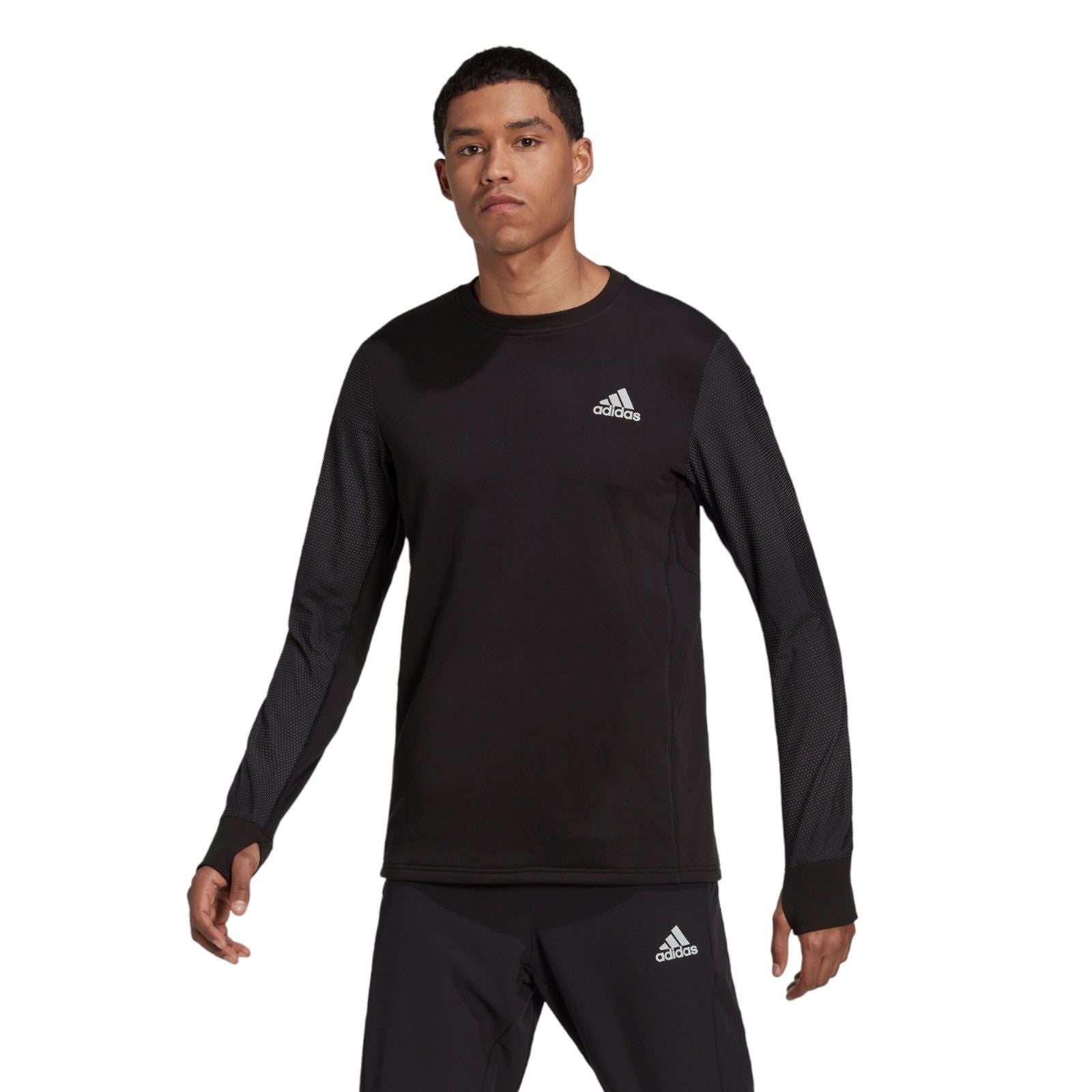 adidas Fast Reflective Crew Sweatshirt - Black - ViaductClothing - -