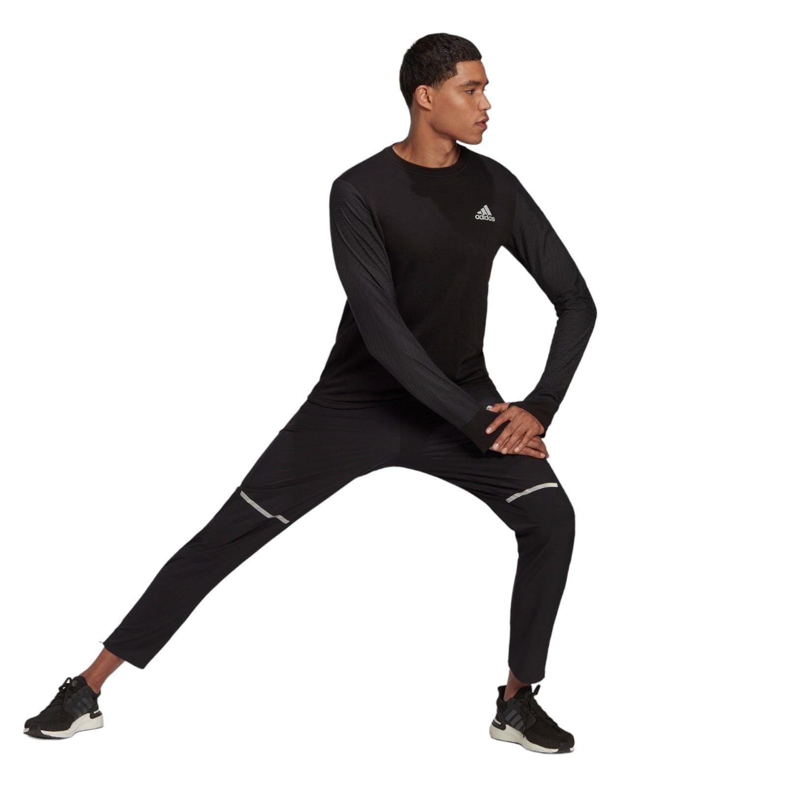 adidas Fast Reflective Crew Sweatshirt - Black - ViaductClothing - -