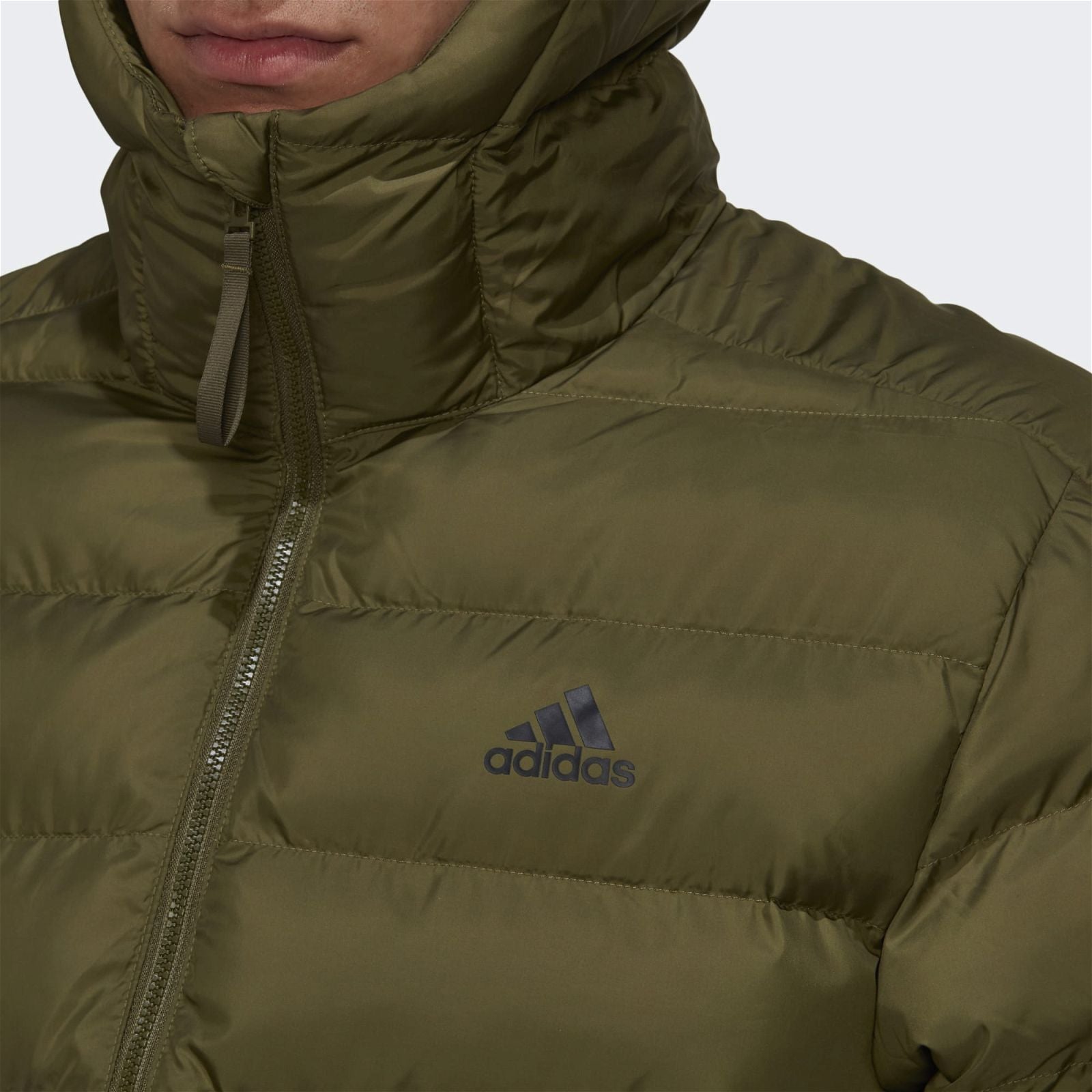 adidas Itavic 3-Stripes Midweight Hooded Jacket - Focus Olive - ViaductClothing - -