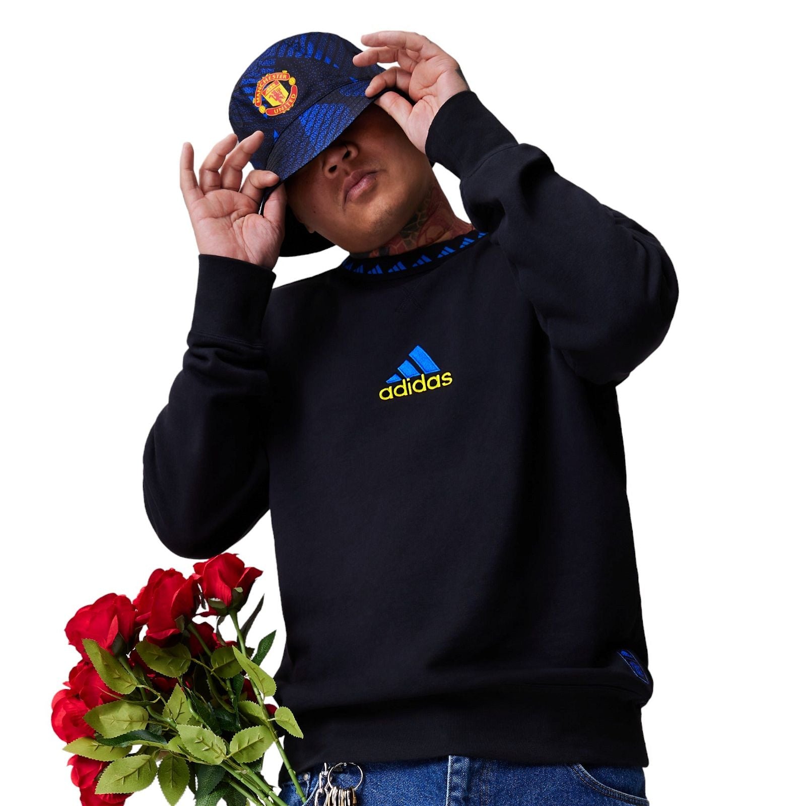 adidas Manchester United Icons Crew Sweatshirt - Black - ViaductClothing - -