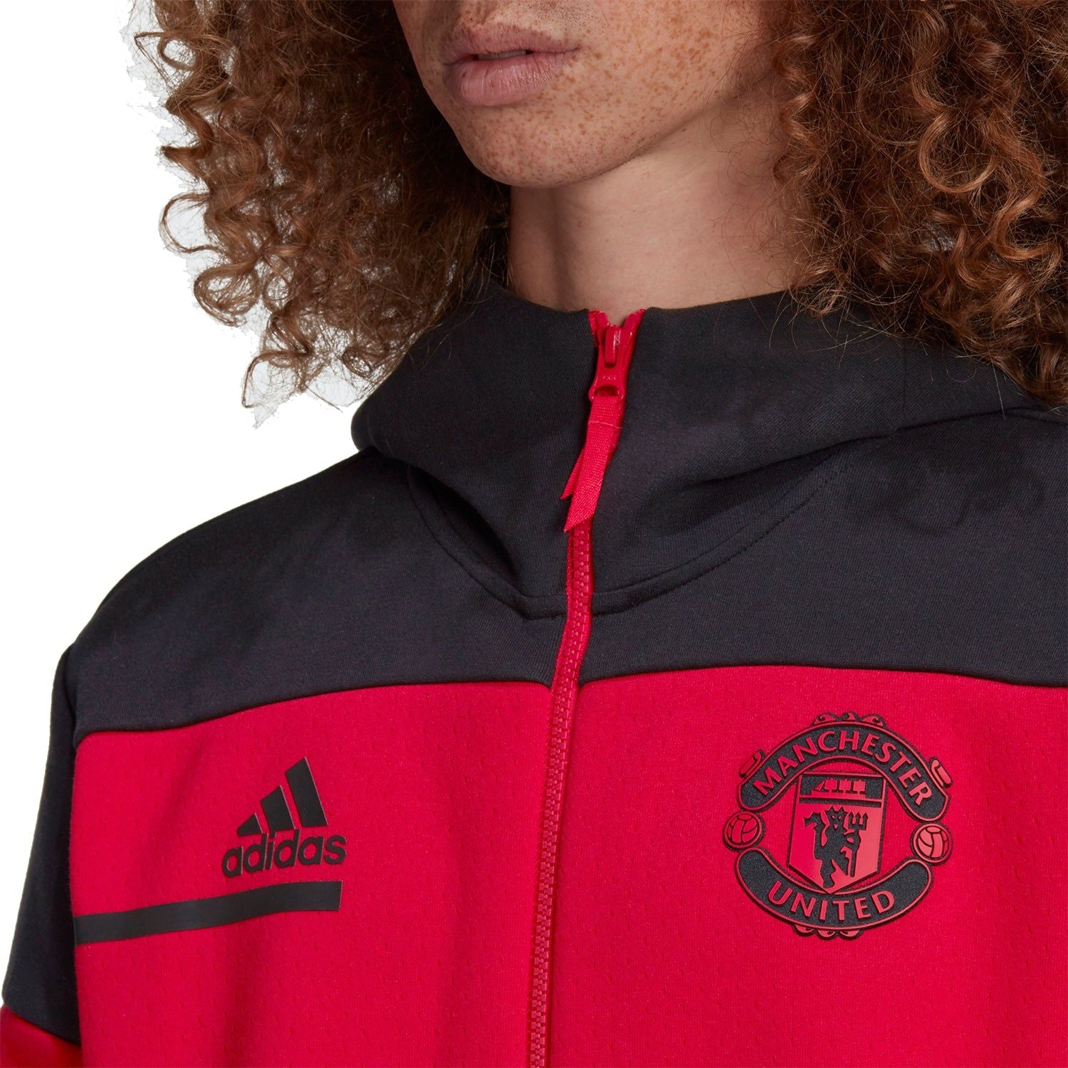 adidas Manchester United ZNE Anthem Jacket - Red - ViaductClothing - -
