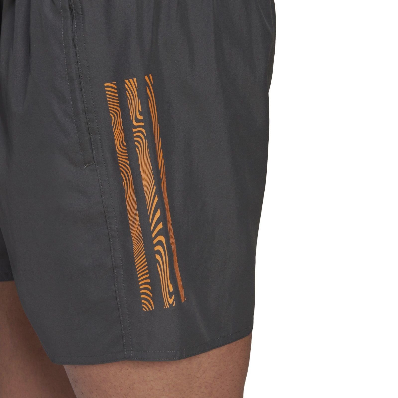 adidas Mid 3 Stripe CLX SI Swim Shorts - Grey - ViaductClothing - -