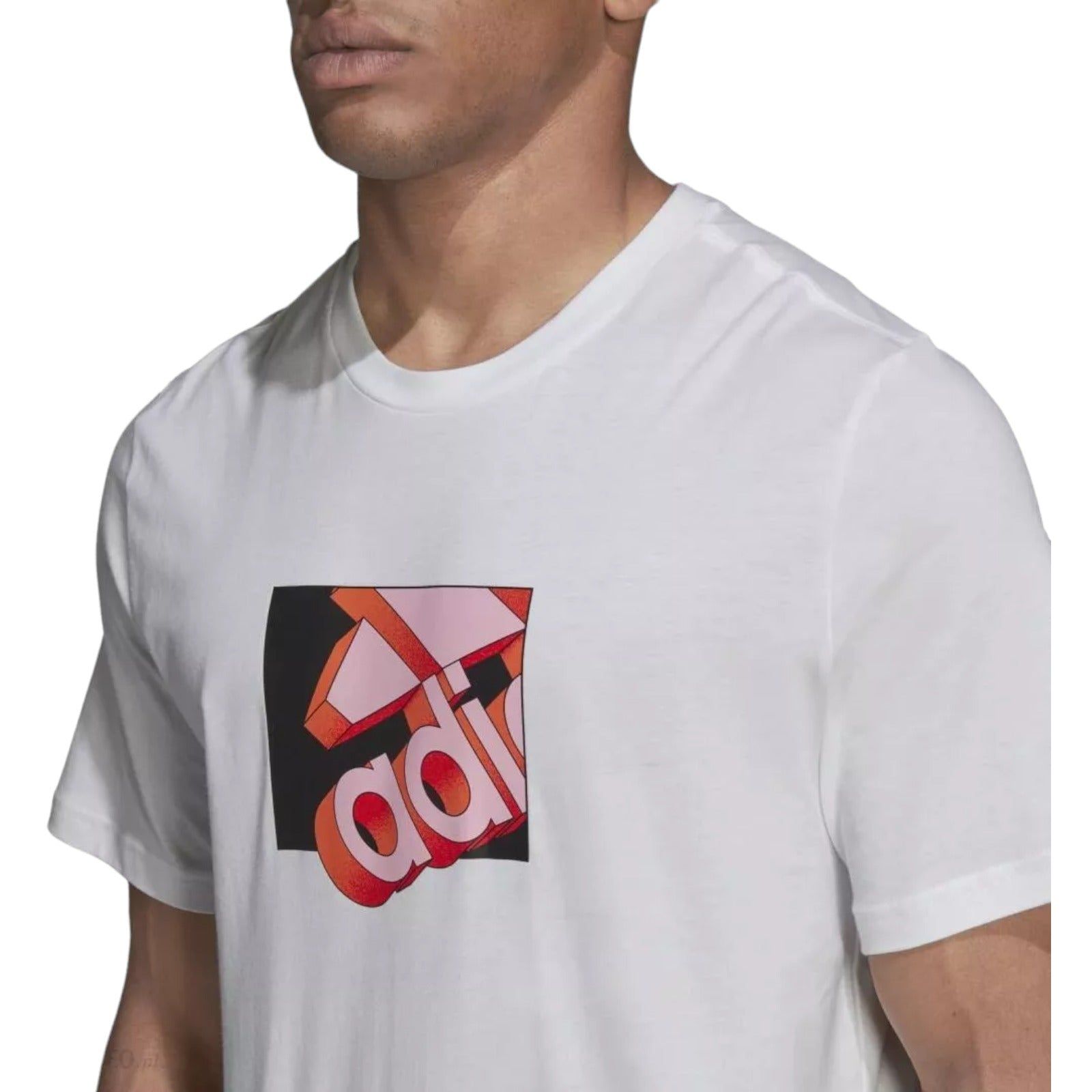 adidas Milan Graphic Print Logo T-Shirt - White - ViaductClothing - -