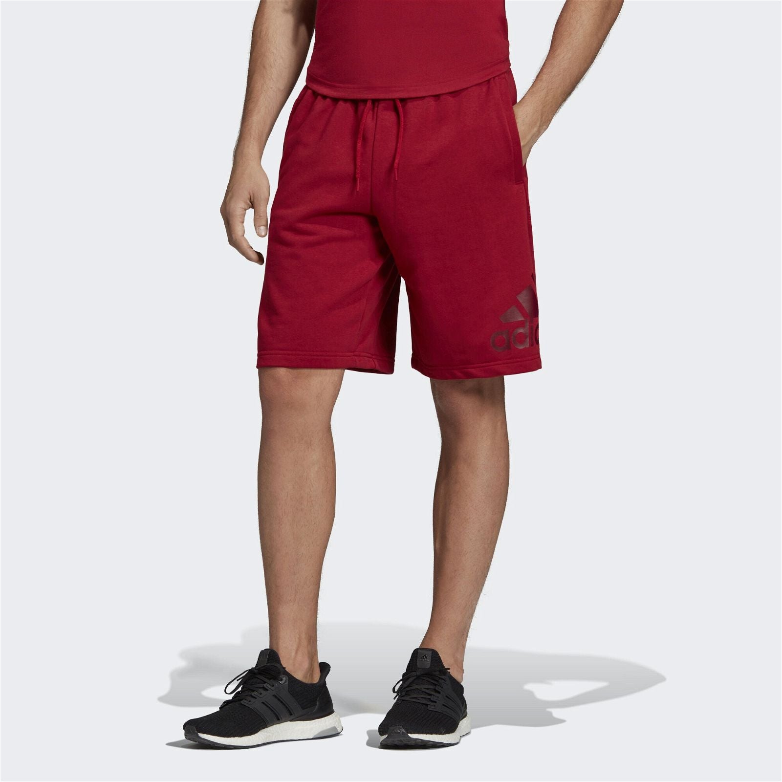 adidas Must Haves Badge of Sport Shorts - Red - ViaductClothing - -