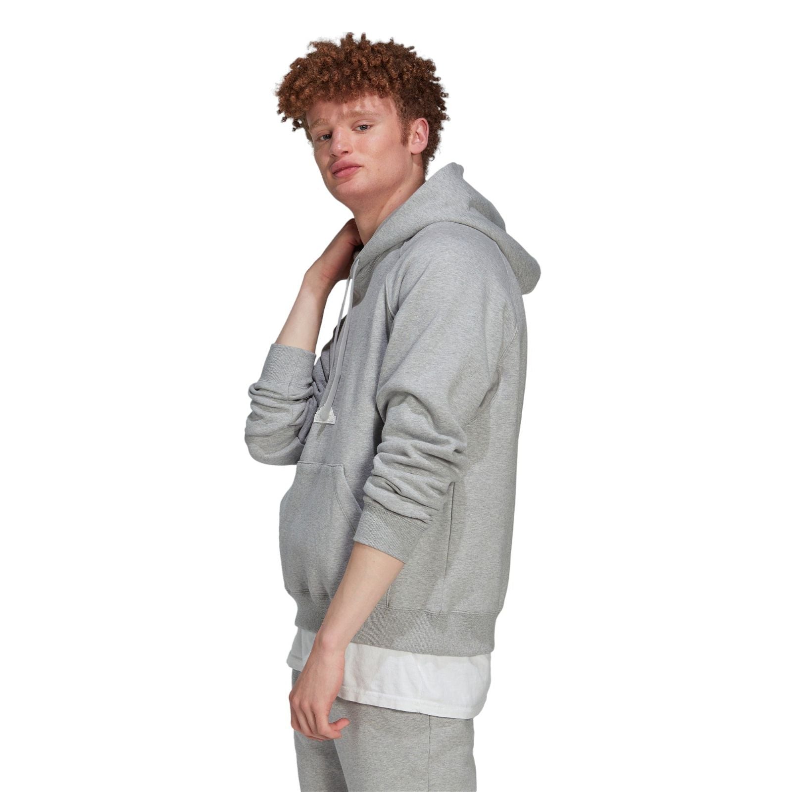 adidas New Fleece Sweat Hoodie - Medium Grey Heather - ViaductClothing - -
