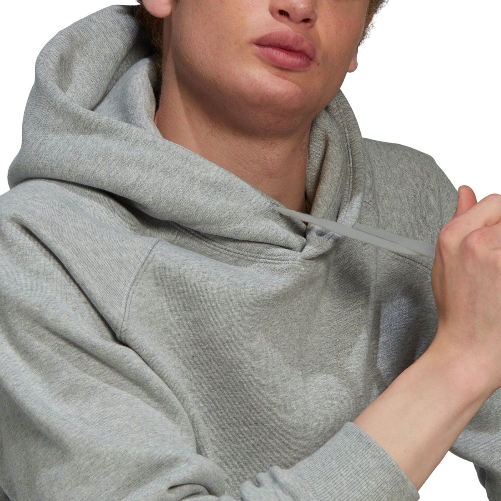 adidas New Fleece Sweat Hoodie - Medium Grey Heather - ViaductClothing - -