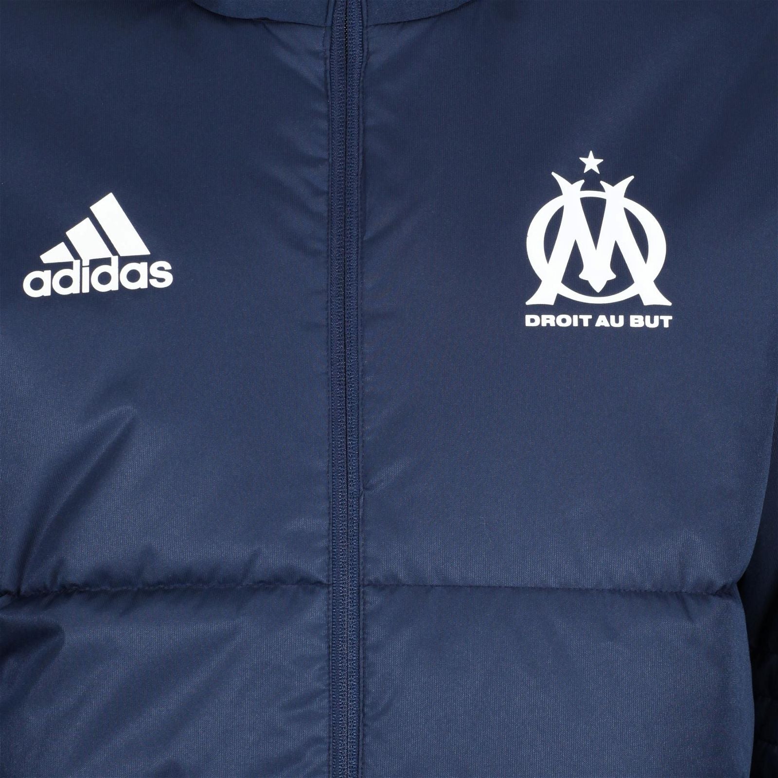 adidas Olympique Marseille Padded Jacket - Navy - ViaductClothing - -