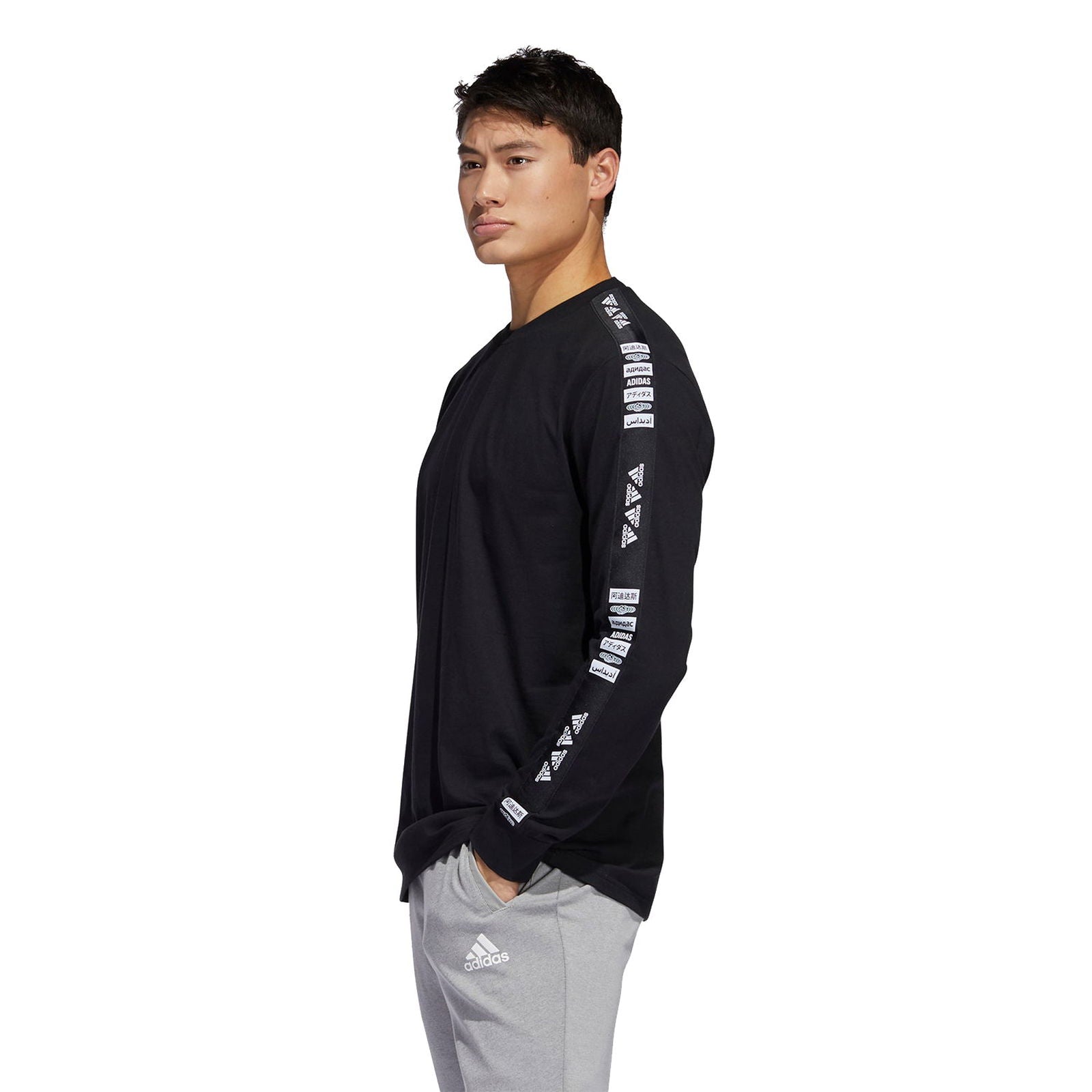 adidas One Team Graphic Long Sleeve T-Shirt - Black - ViaductClothing - -