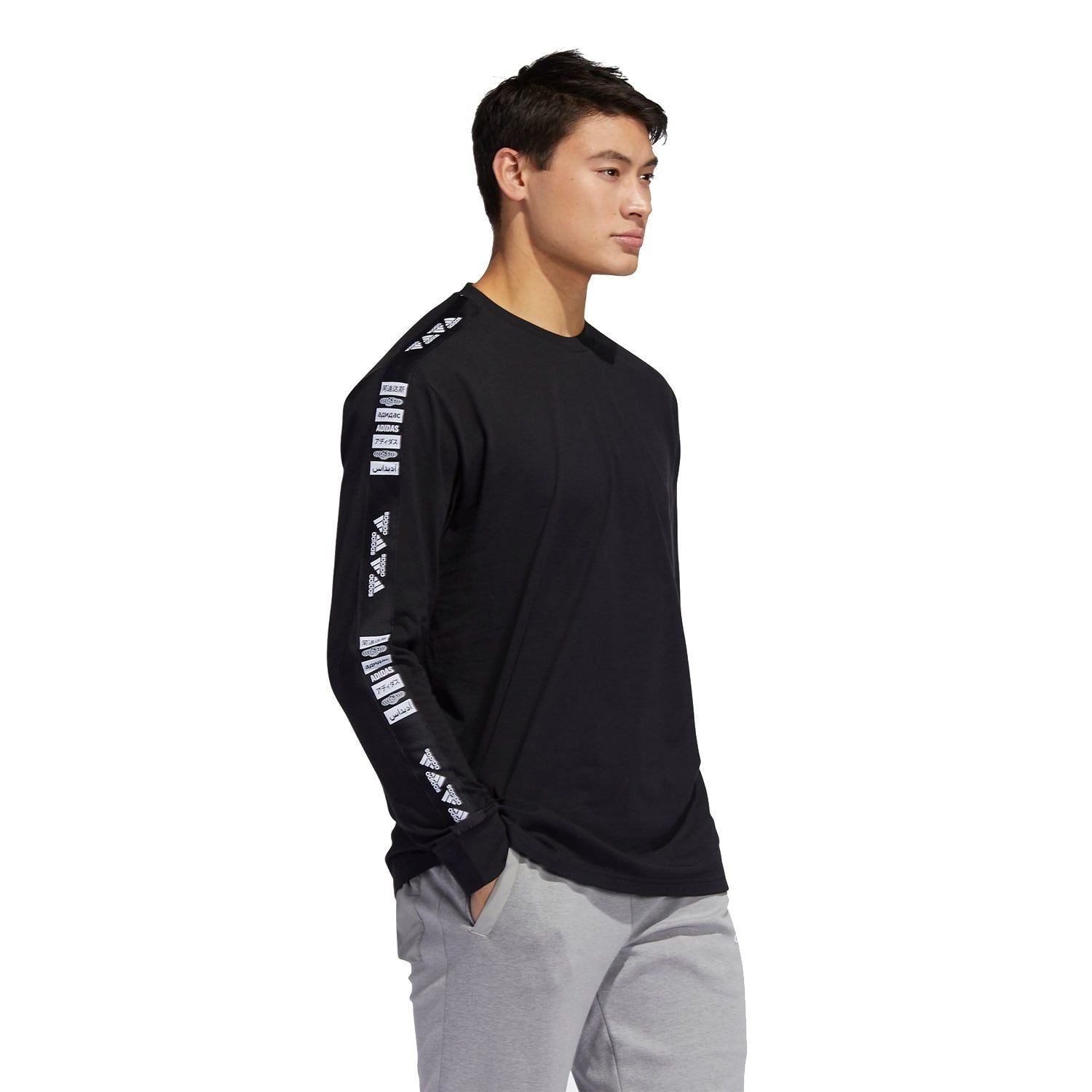 adidas One Team Graphic Long Sleeve T-Shirt - Black - ViaductClothing - -