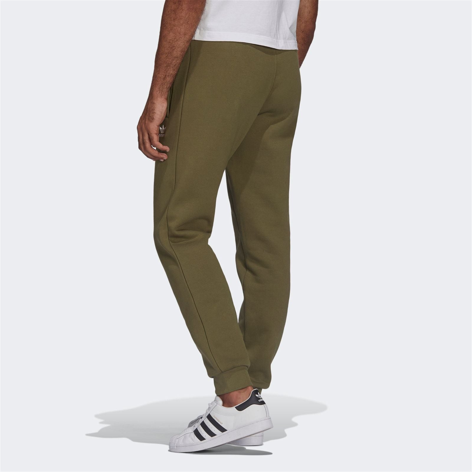 adidas Origina;s Adicolor Essentials Trefoil Joggers - Focus Olive Green - ViaductClothing - -