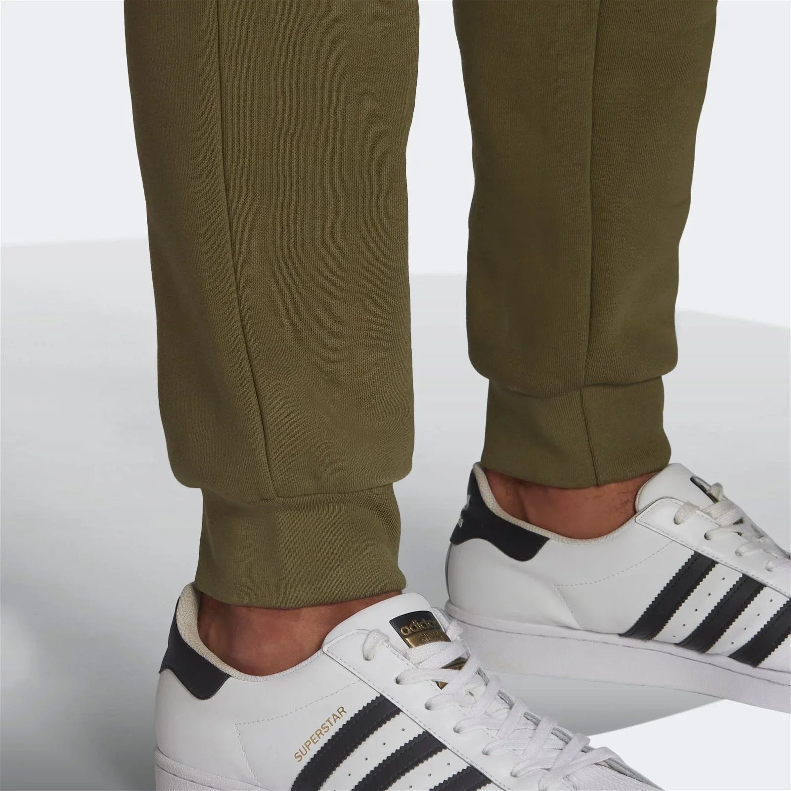 adidas Origina;s Adicolor Essentials Trefoil Joggers - Focus Olive Green - ViaductClothing