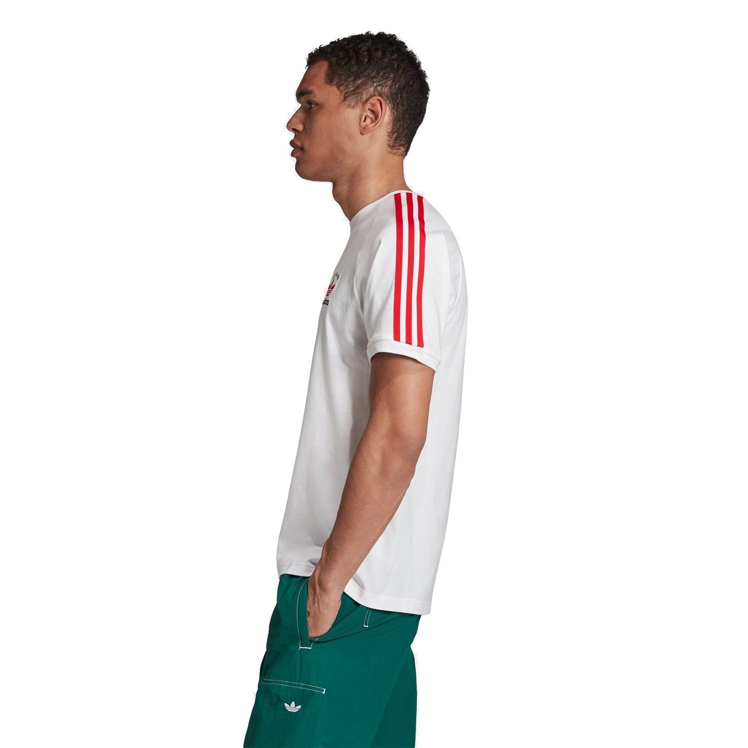 adidas Originals 3-Stripe Tee 'England' - White & Scarlet - ViaductClothing - -