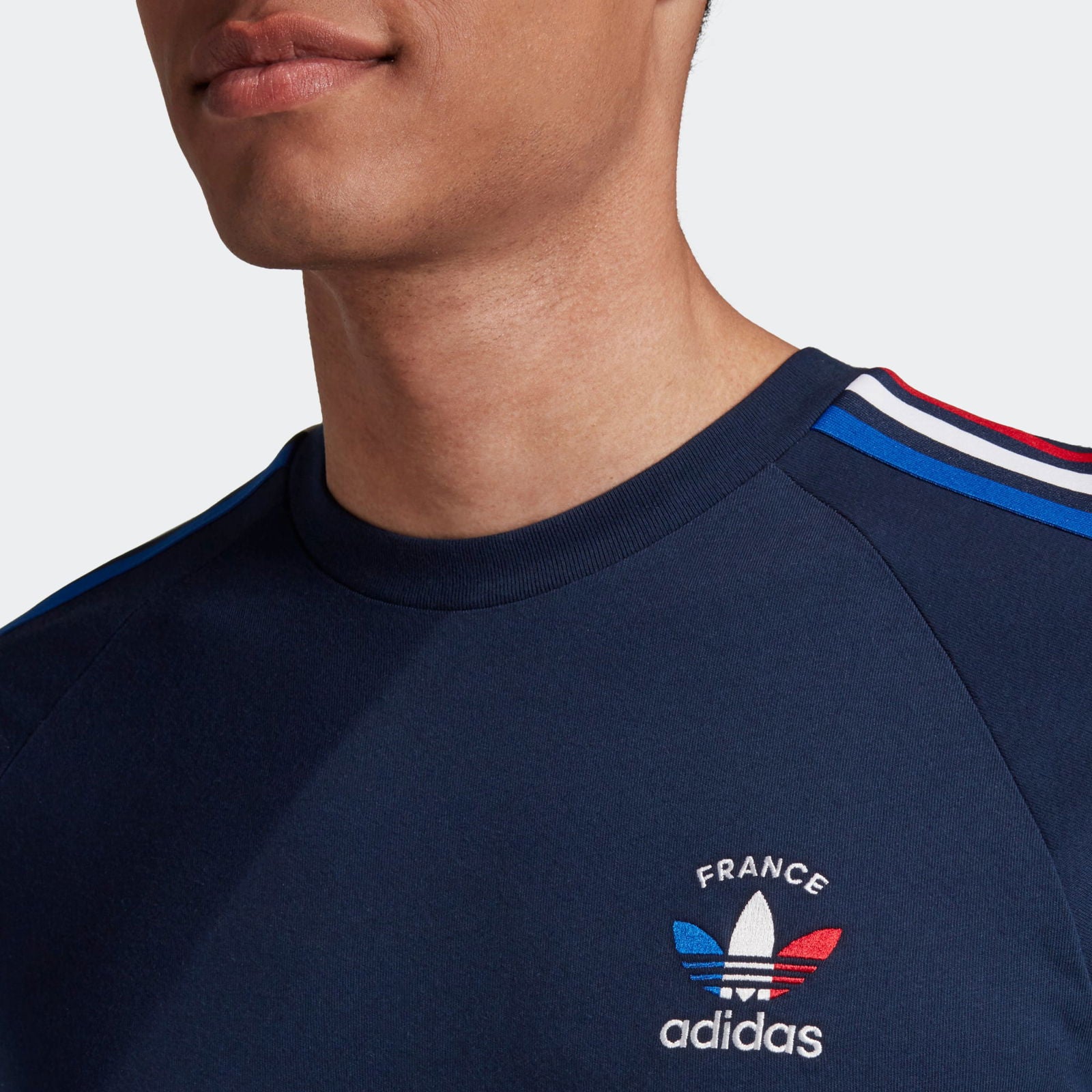 adidas Originals 3-Stripes France Tee - Navy - ViaductClothing - -