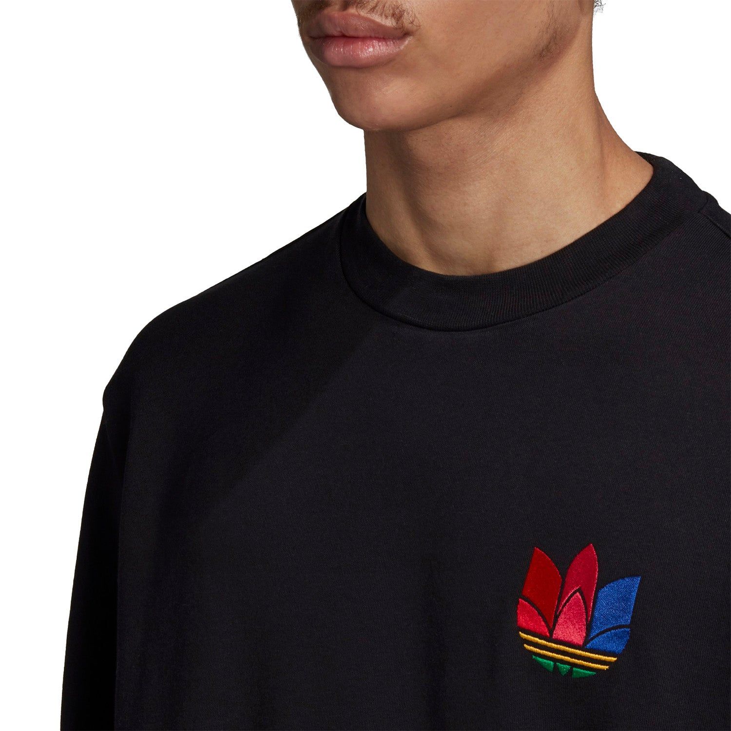 adidas Originals 3D Trefoil Graphic Crewneck Sweatshirt - Black - ViaductClothing - -