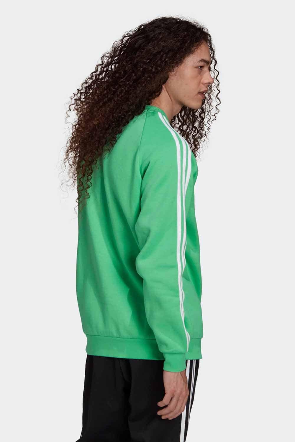 adidas Originals 3 Stripe Crew Sweatshirt - Green - ViaductClothing - -