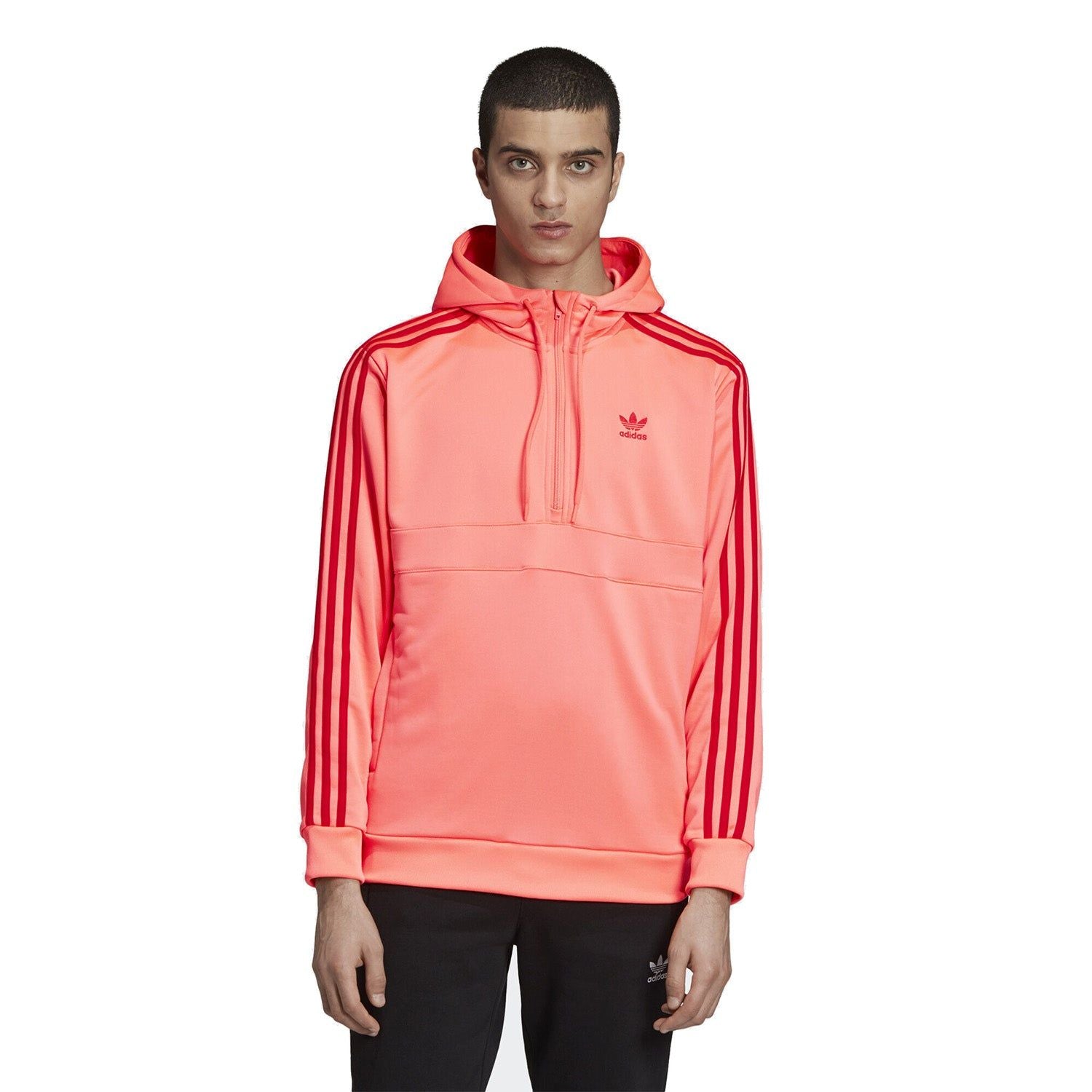 adidas Originals 3 Stripes Hoodie - Flash Red - ViaductClothing - -