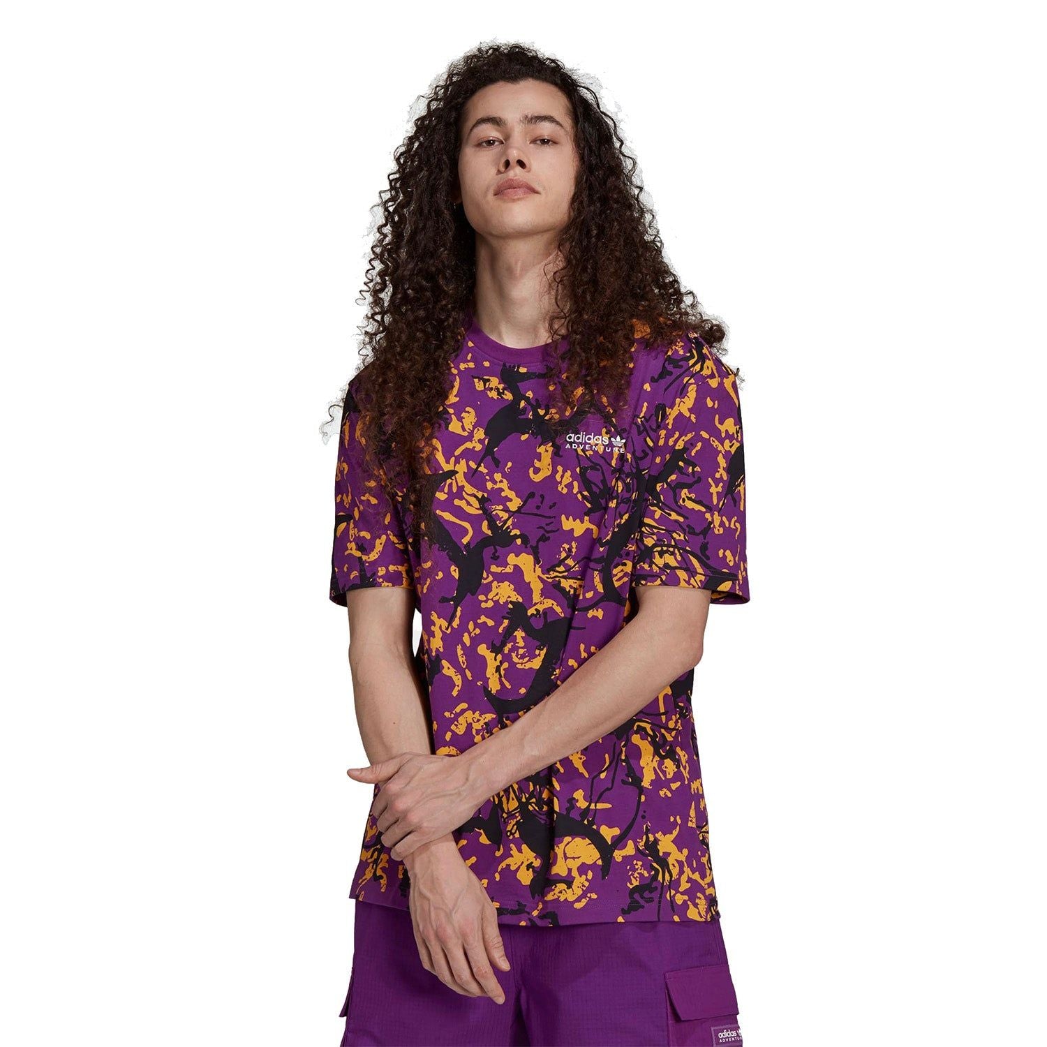 adidas Originals ADV Adventure Archive Print Tee - Glory Purple - ViaductClothing - -