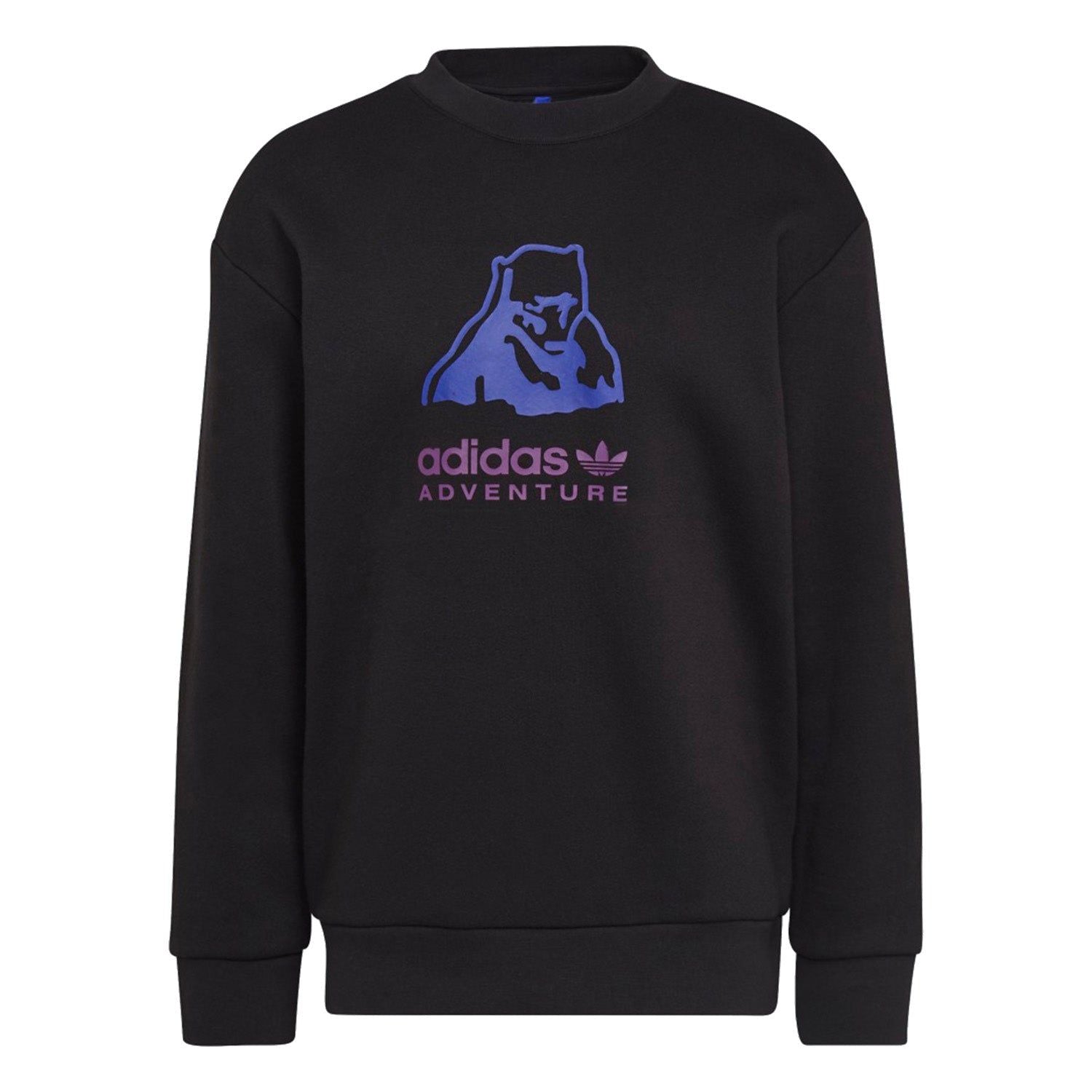 adidas Originals ADV Adventure Big Logo Crew Sweatshirt - Black - ViaductClothing - -