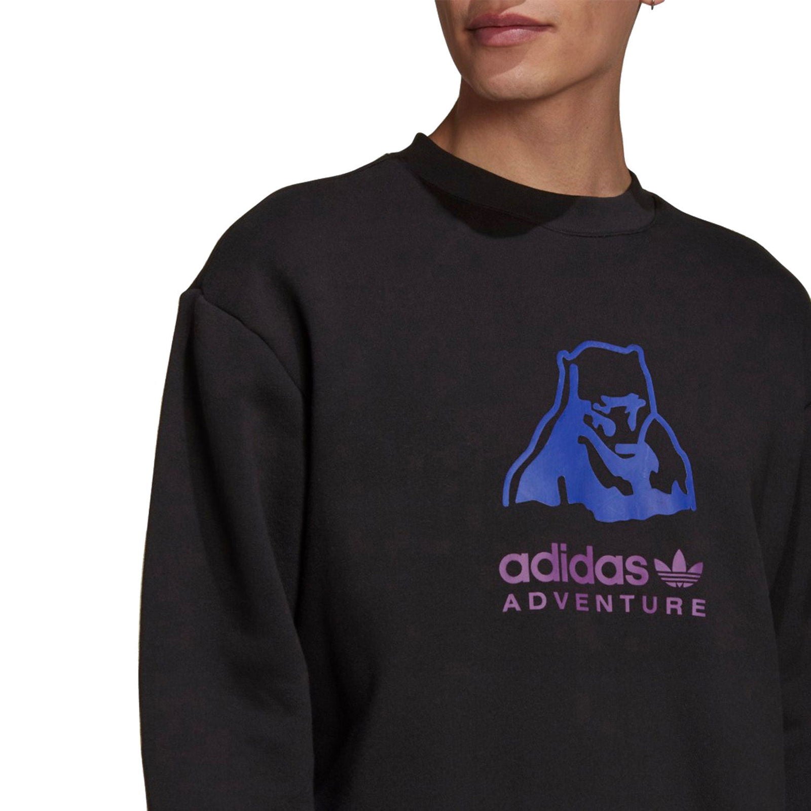 adidas Originals ADV Adventure Big Logo Crew Sweatshirt - Black - ViaductClothing - -