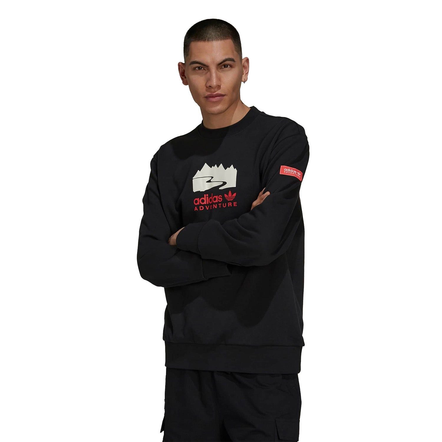 adidas Originals ADV Adventure Logo Crew Sweatshirt - Black - ViaductClothing - -