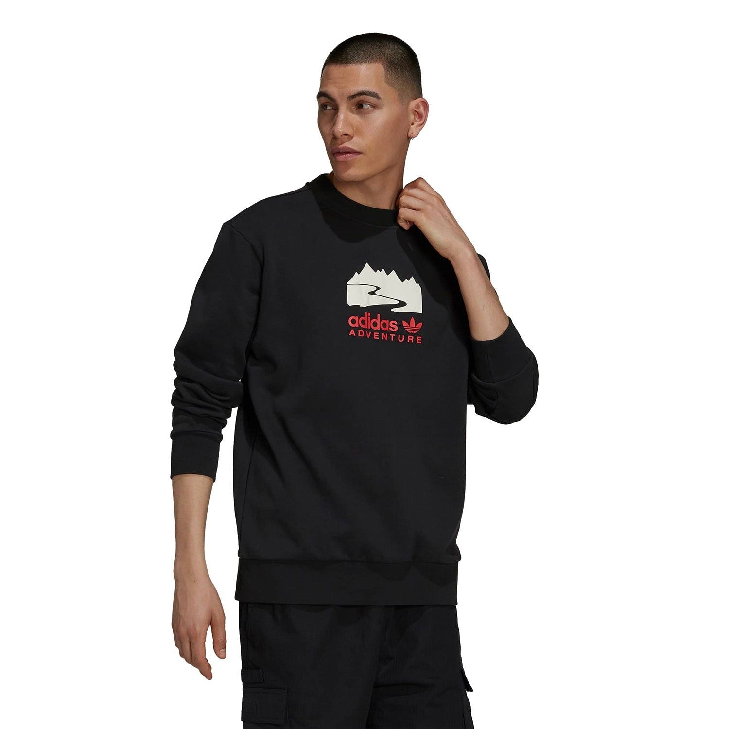 adidas Originals ADV Adventure Logo Crew Sweatshirt - Black - ViaductClothing - -